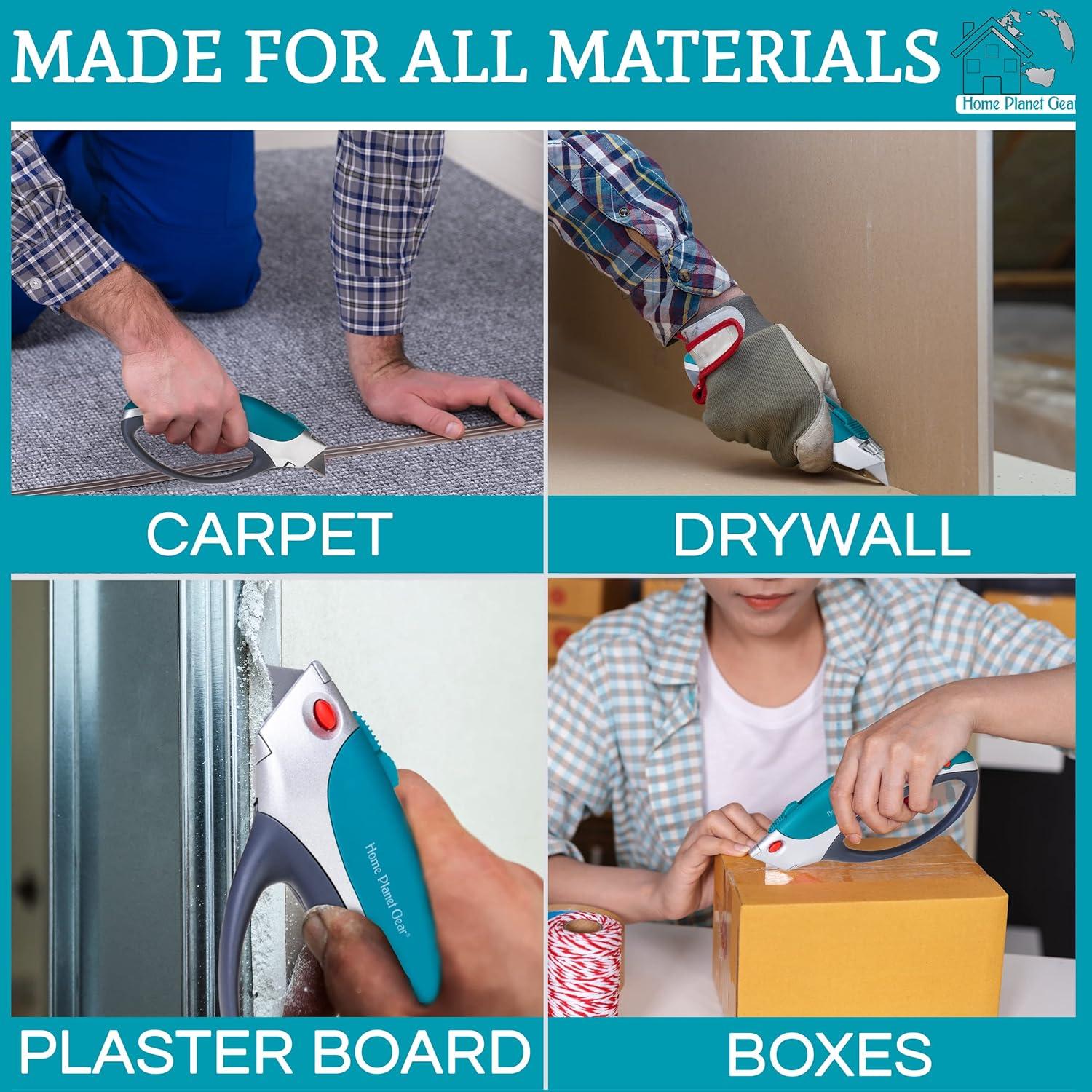 Cortador de Cajas Retráctil Home Planet Gear - Ergonómico Azul