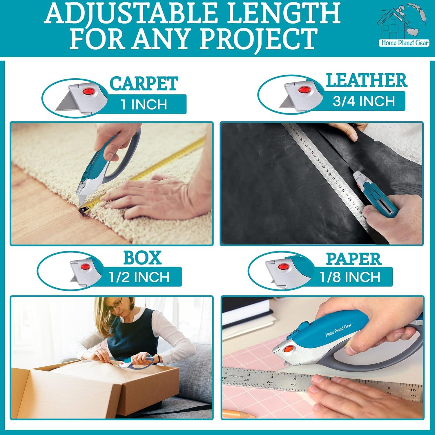 Cortador de Cajas Retráctil Home Planet Gear - Ergonómico Azul