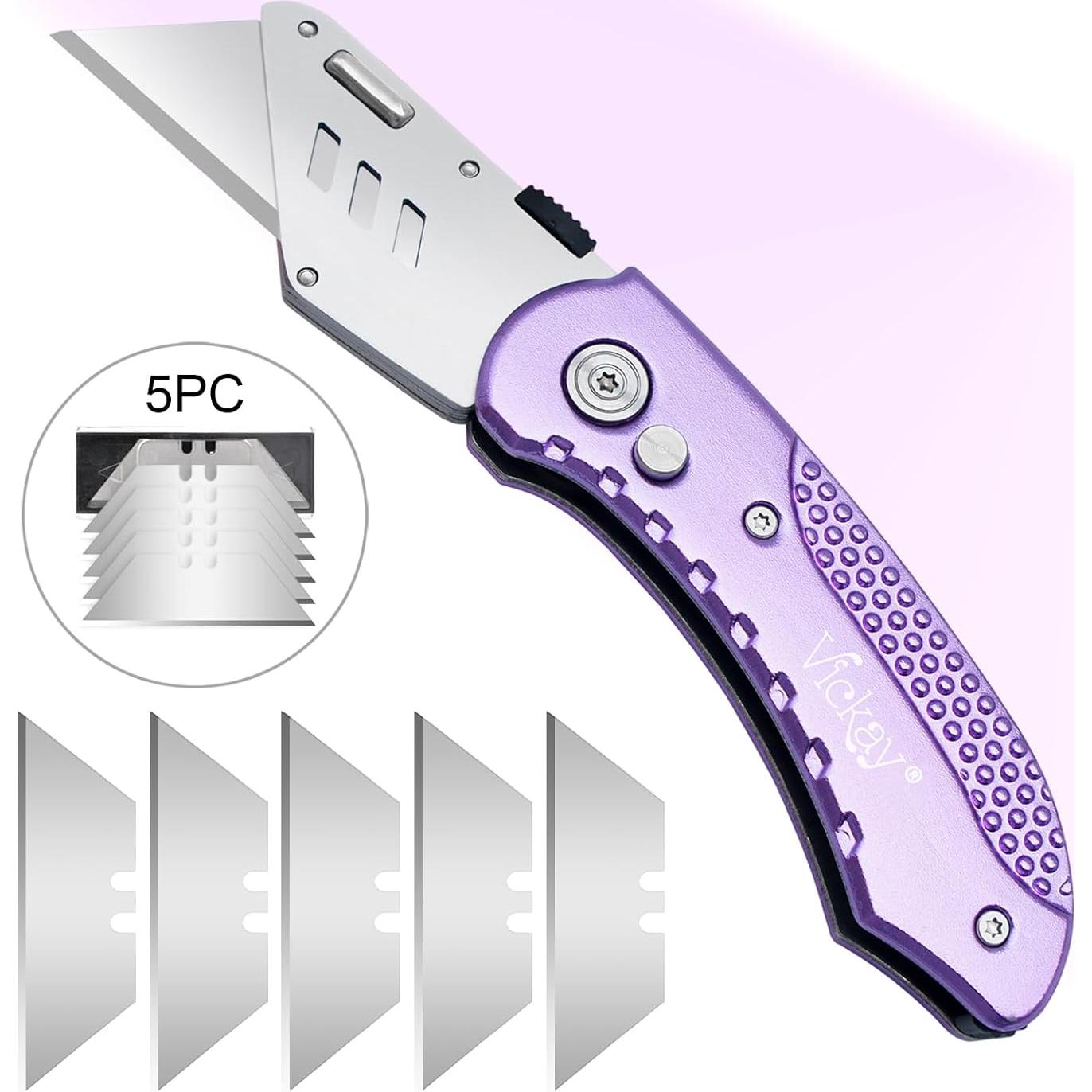 Cuchillo Utility Plegable Vickay SK5 con 5 Cuchillas Reemplazables