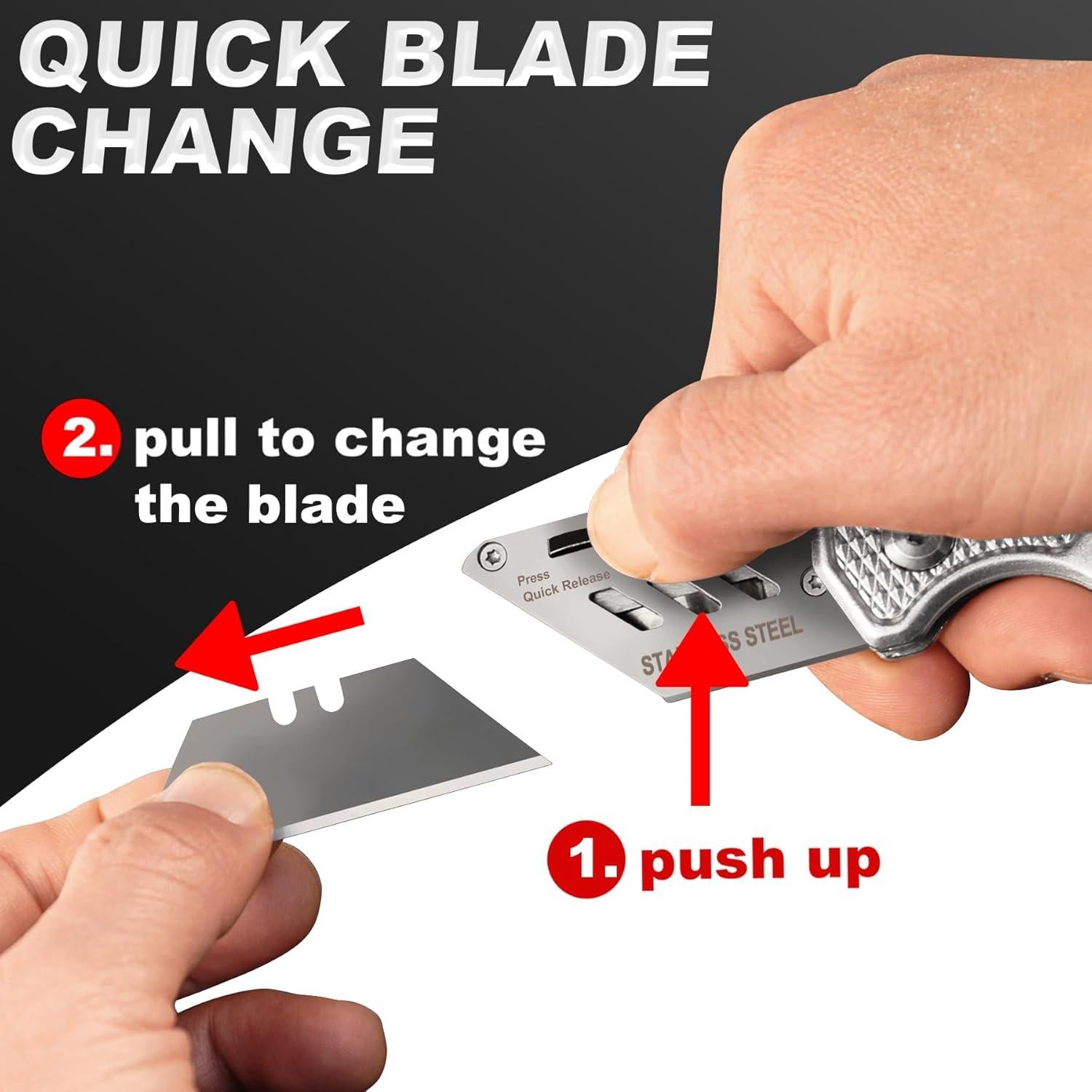 Cuchillo Utility Plegable HAUTMEC 3 Paquetes con 15 Cuchillas SK5