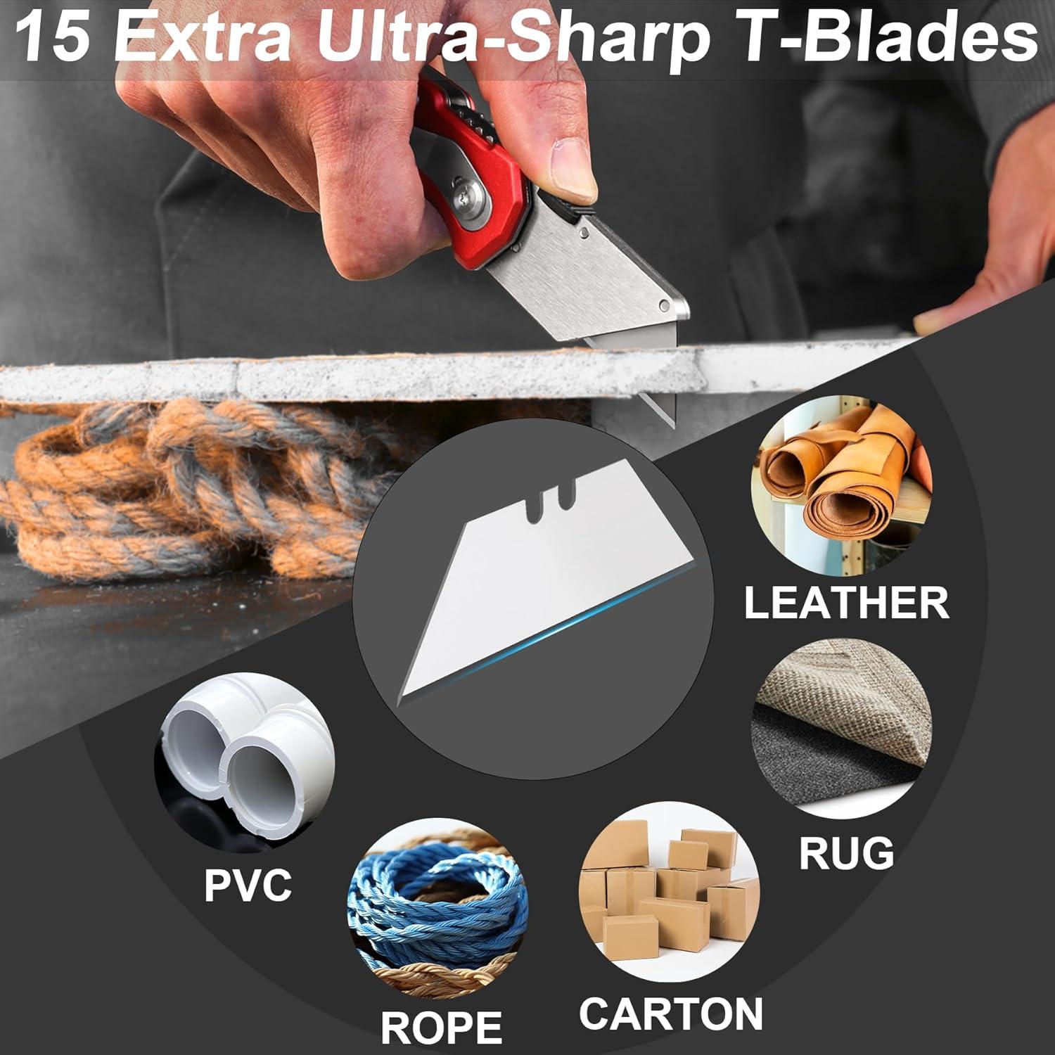 Cuchillo Utility Plegable HAUTMEC 3 Paquetes con 15 Cuchillas SK5