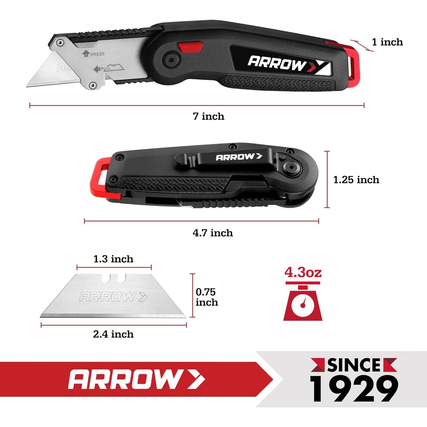 Cuchillo Utility Arrow 17.78 cm con 14 cuchillas SK2