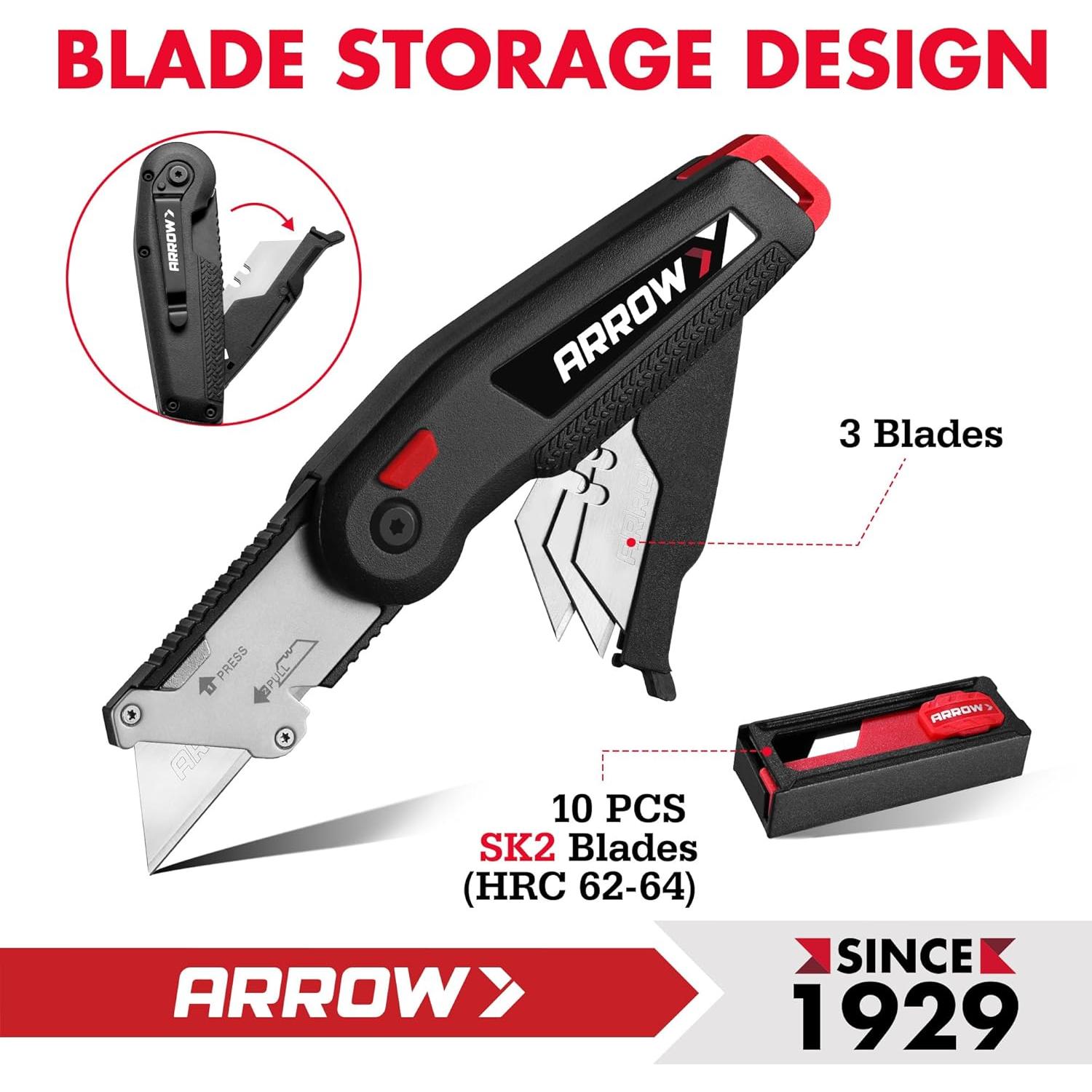 Cuchillo Utility Arrow 17.78 cm con 14 cuchillas SK2