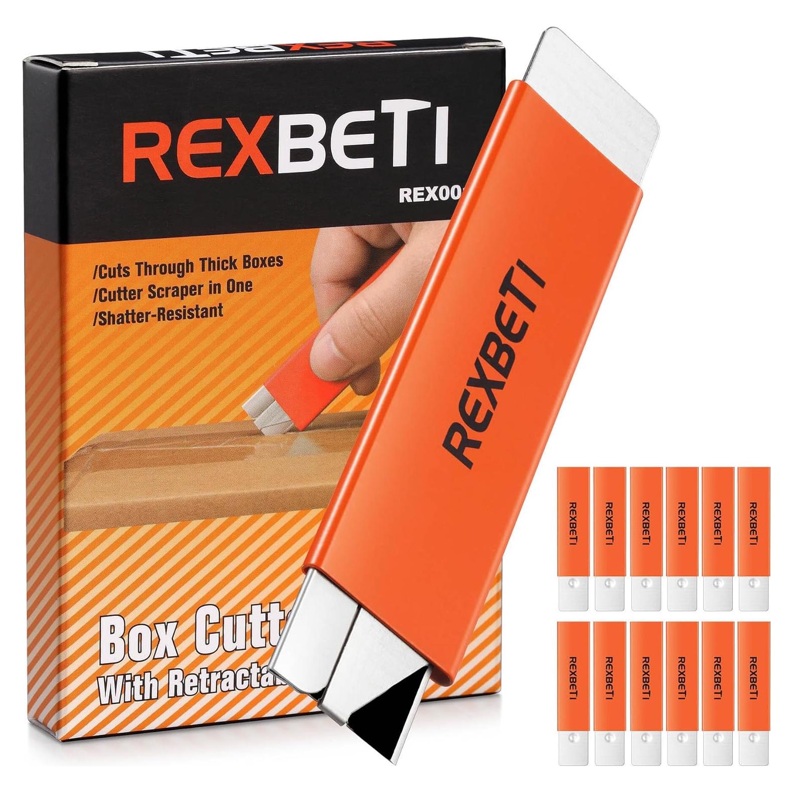Cortadores de Cajas REXBETI 12 Piezas Retráctiles Antioxidantes
