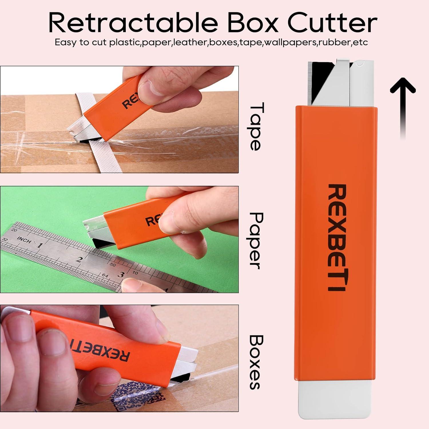 Cortadores de Cajas REXBETI 12 Piezas Retráctiles Antioxidantes