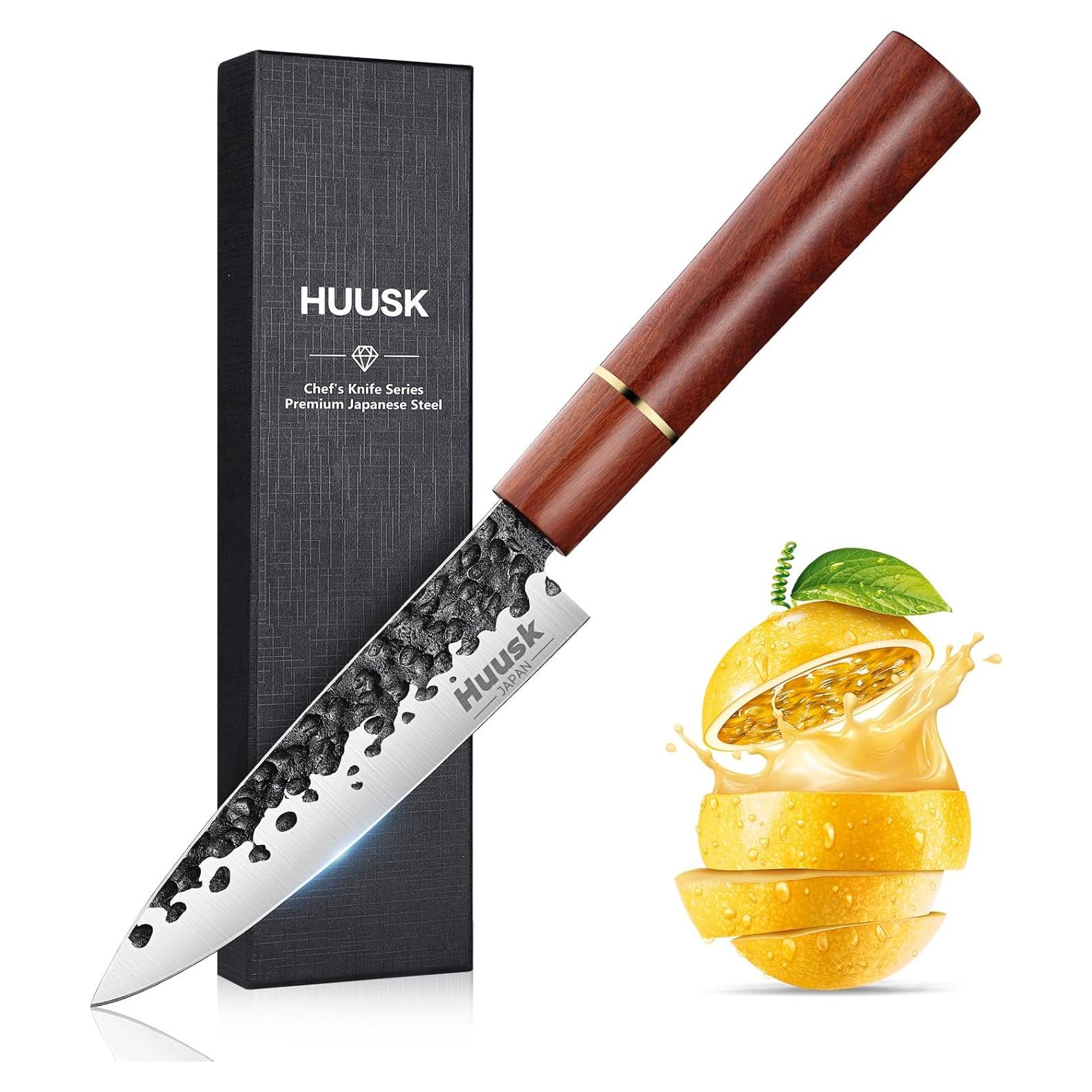 Cuchillo de Pelar Huusk 14 cm Acero Carbono Mango Madera