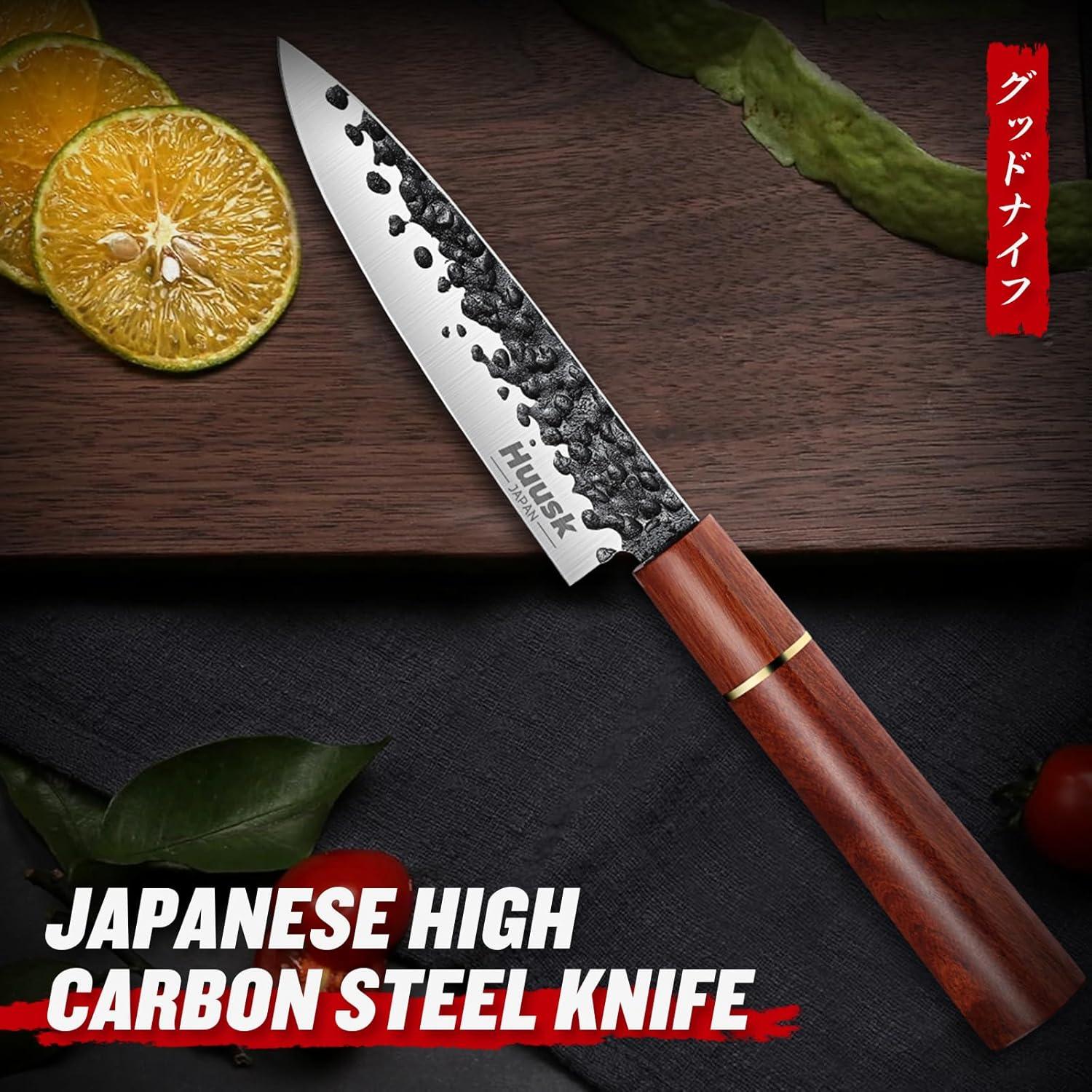 Cuchillo de Pelar Huusk 14 cm Acero Carbono Mango Madera