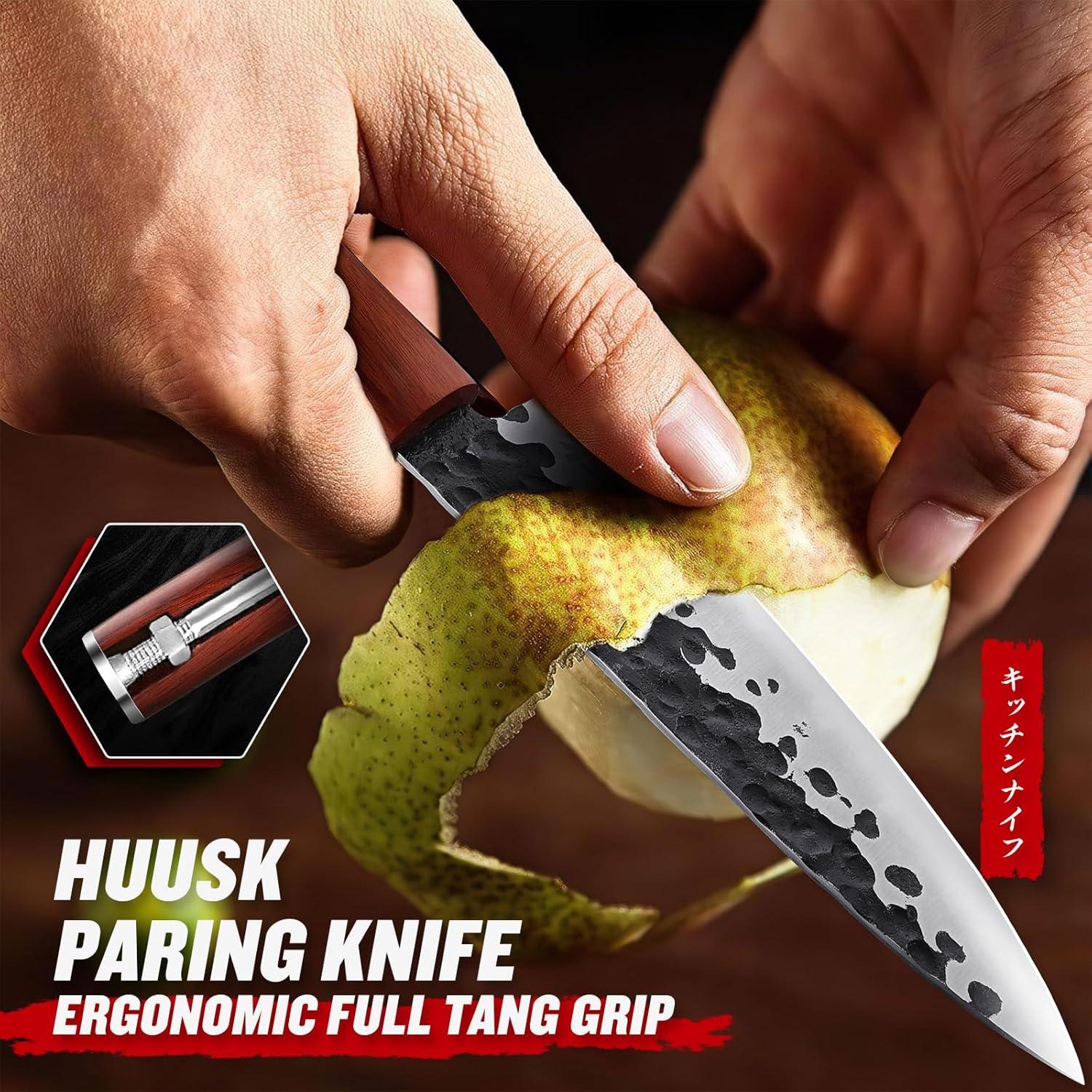 Cuchillo de Pelar Huusk 14 cm Acero Carbono Mango Madera