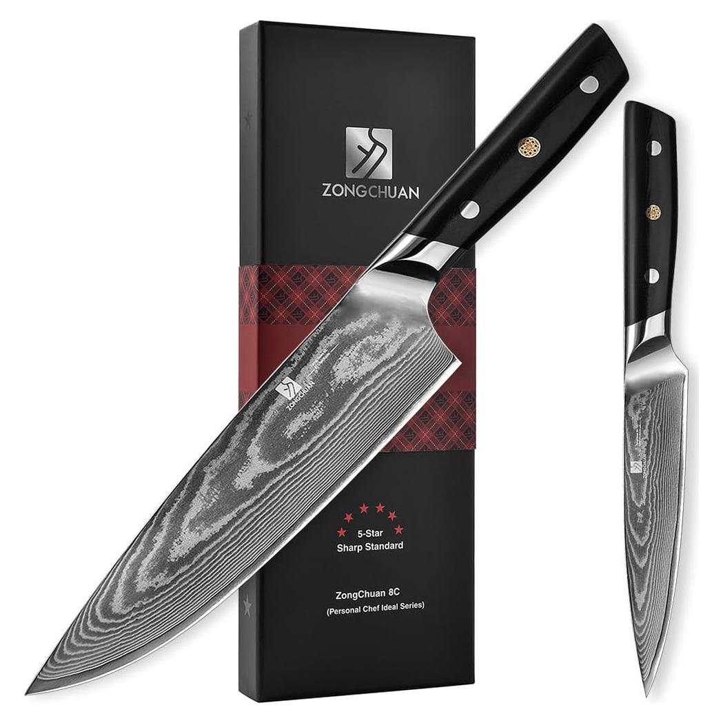 Juego de cuchillos de cocina ZongChuan 8C 2 piezas Damasco