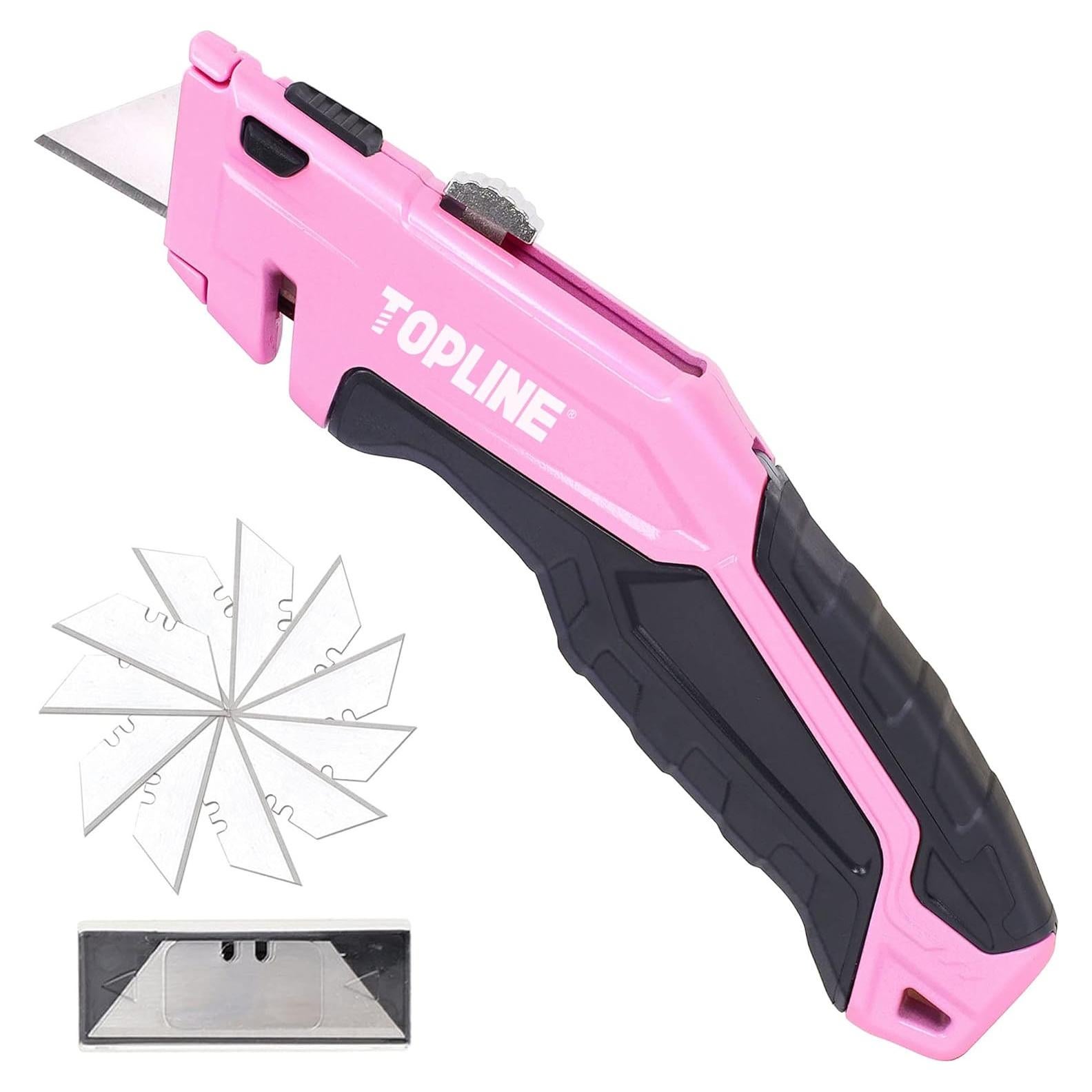 Cuchillo Utilitario Retráctil Rosa Topline con 18 Cuchillas SK5