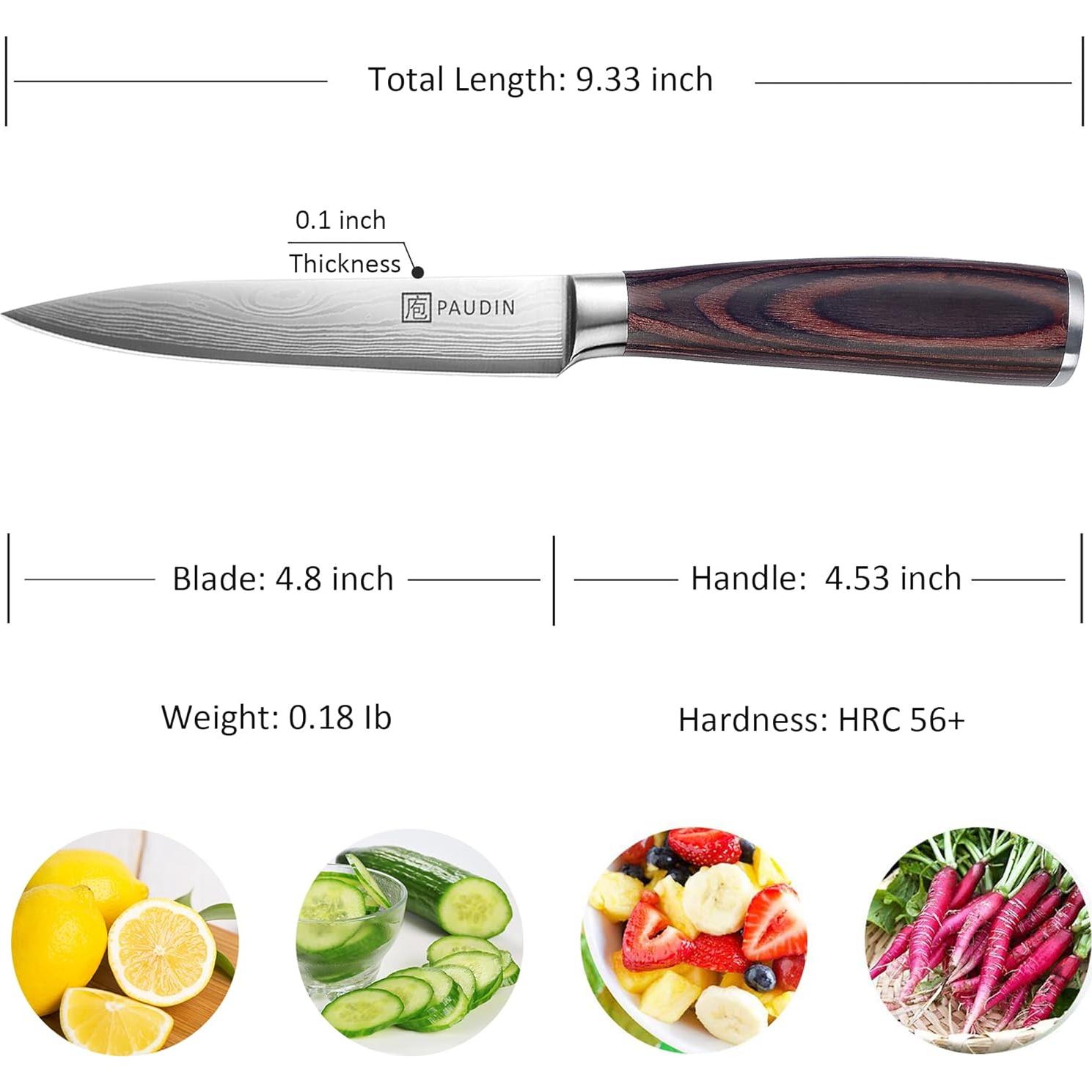 Cuchillo Utility PAUDIN 12.7 cm Acero Inoxidable Mango Madera