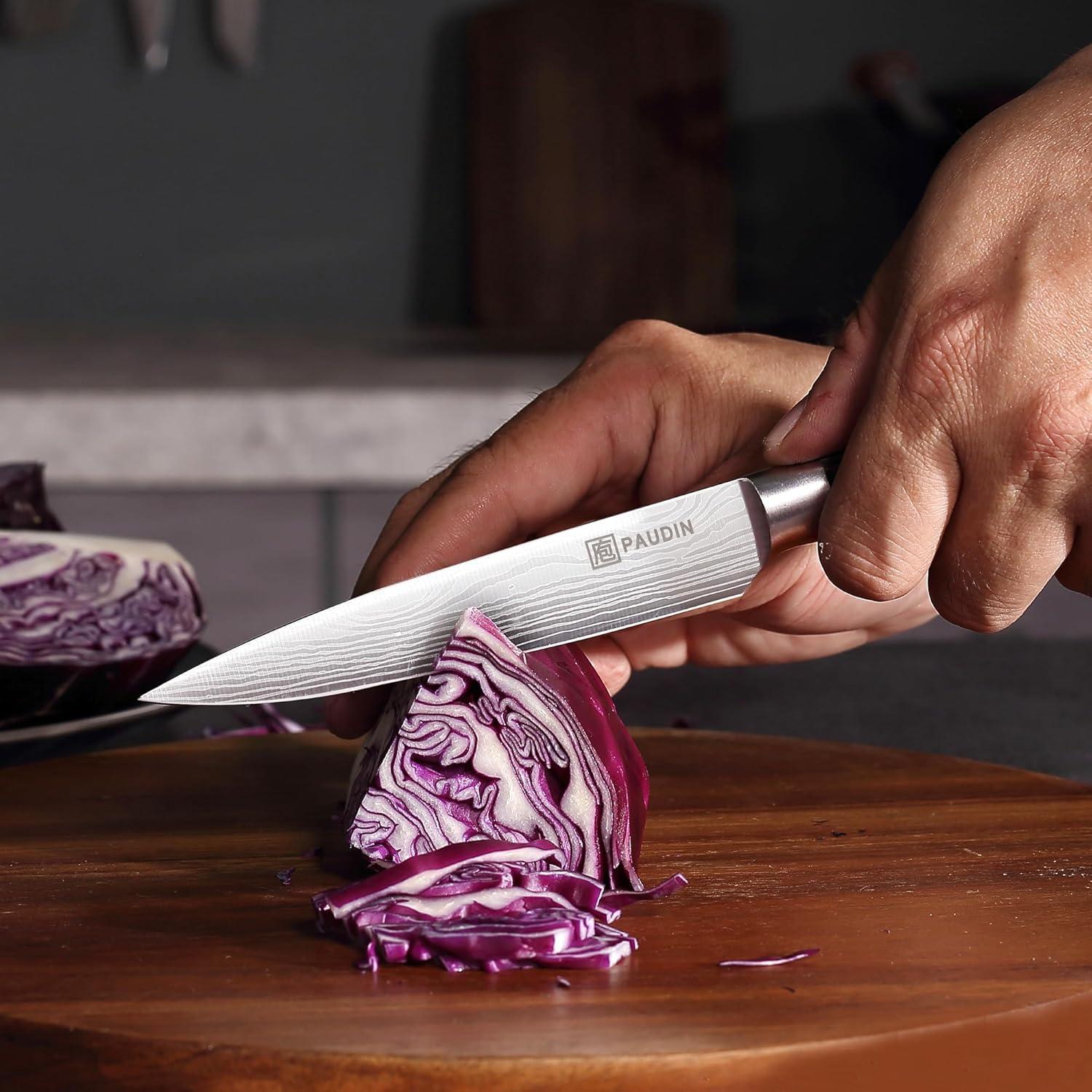 Cuchillo Utility PAUDIN 12.7 cm Acero Inoxidable Mango Madera