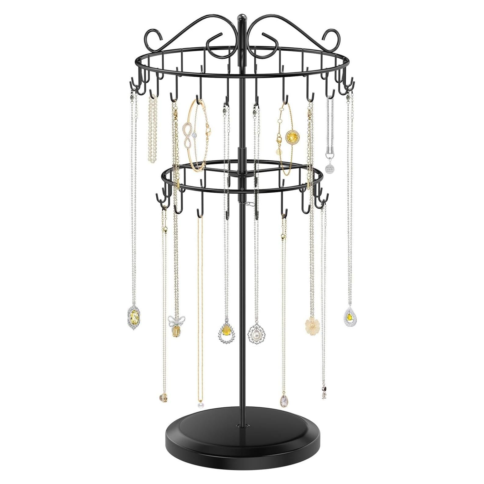 Soporte Organizador de Collares iDavosic.ly 2 Niveles Negro