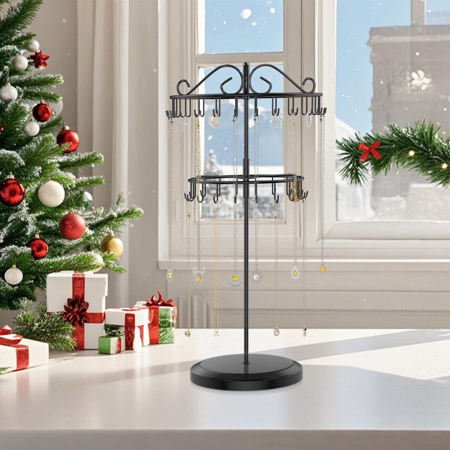 Soporte Organizador de Collares iDavosic.ly 2 Niveles Negro