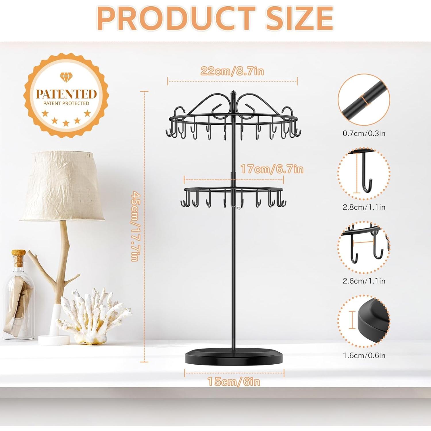 Soporte Organizador de Collares iDavosic.ly 2 Niveles Negro