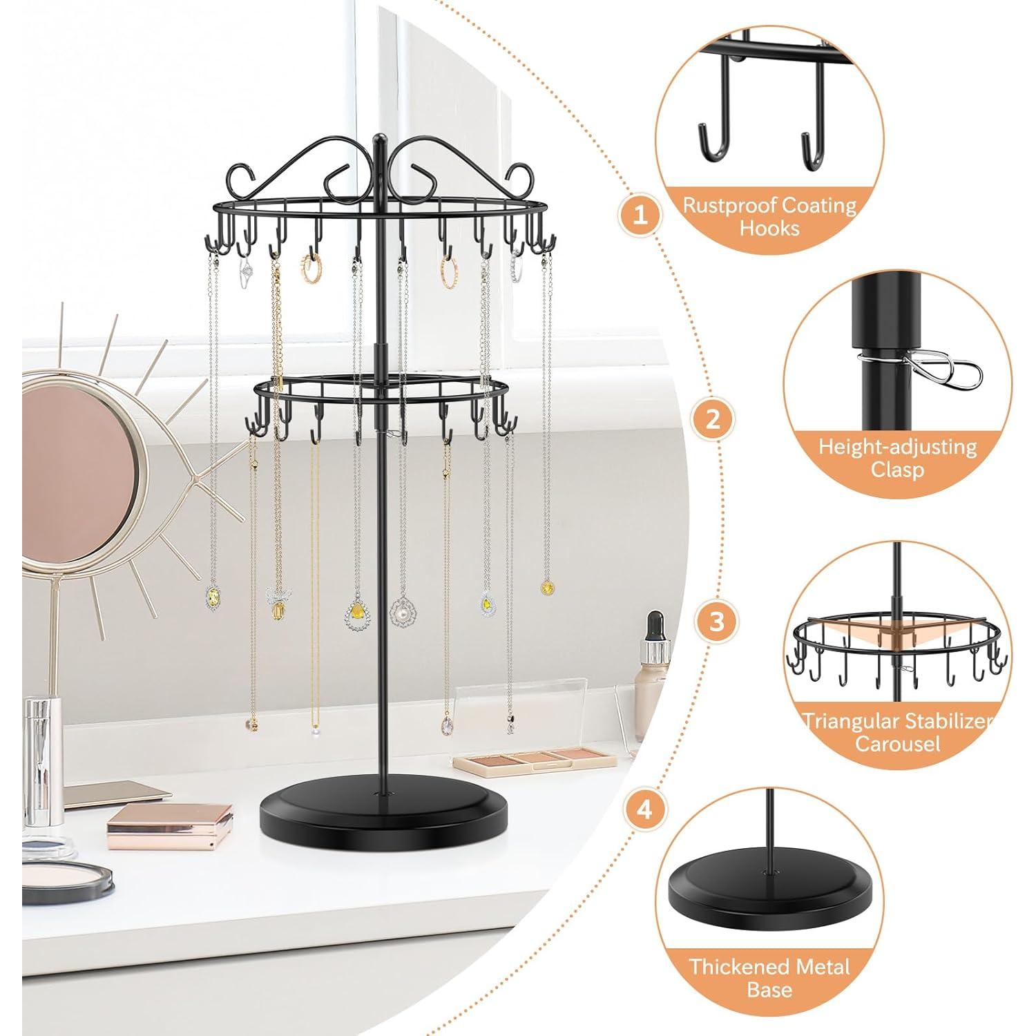 Soporte Organizador de Collares iDavosic.ly 2 Niveles Negro