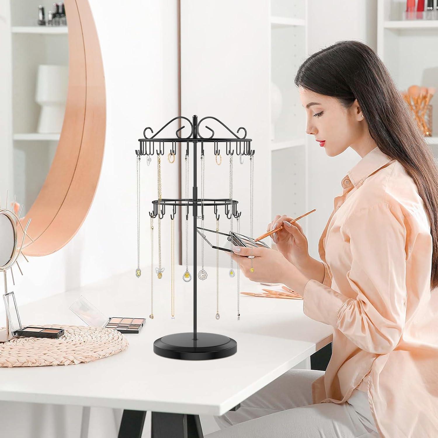 Soporte Organizador de Collares iDavosic.ly 2 Niveles Negro