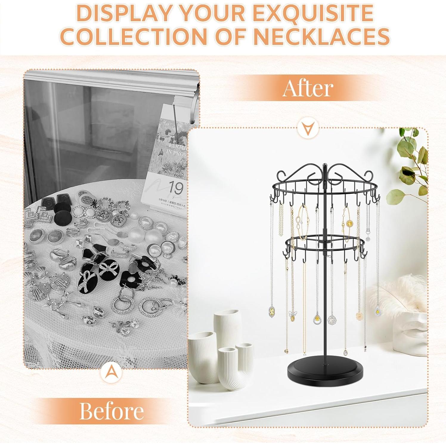 Soporte Organizador de Collares iDavosic.ly 2 Niveles Negro