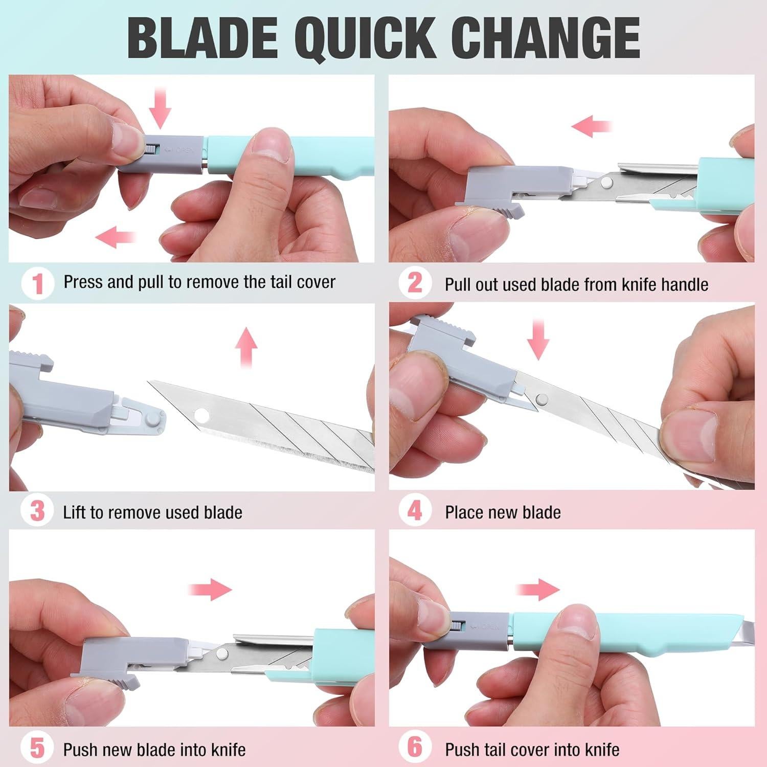 Cuchillo Utility WORKPRO Retráctil con 10 Hojas Extra 9mm