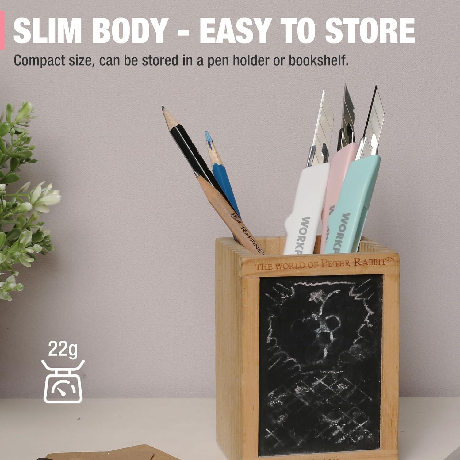 Cuchillo Utility WORKPRO Retráctil con 10 Hojas Extra 9mm