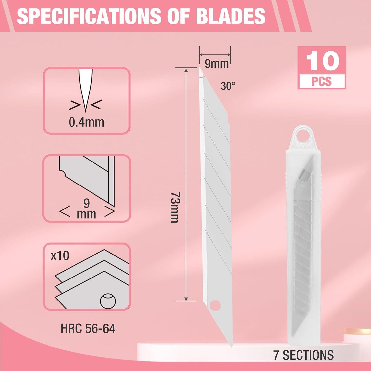 Cuchillo Utility WORKPRO Retráctil con 10 Hojas Extra 9mm