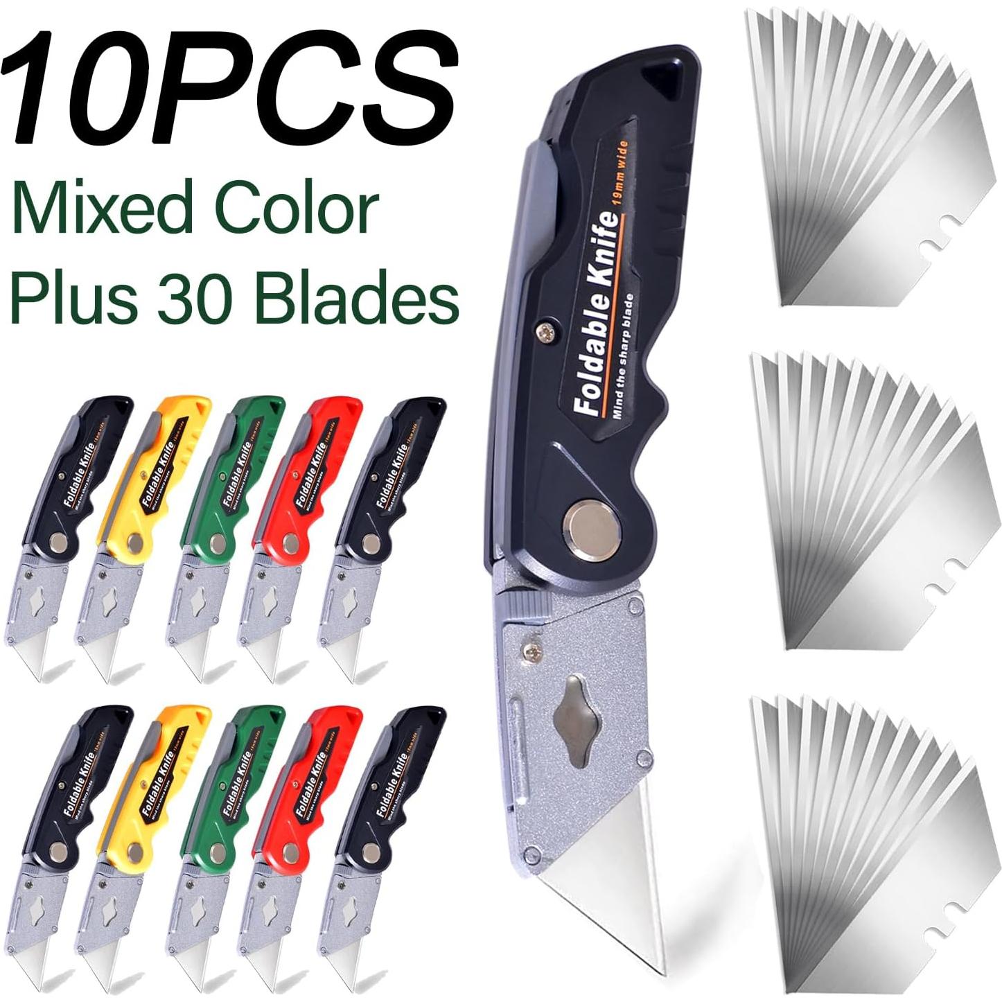 Juego de 10 Cuchillos de Utilidad Stino con 30 Cuchillas Repuesto