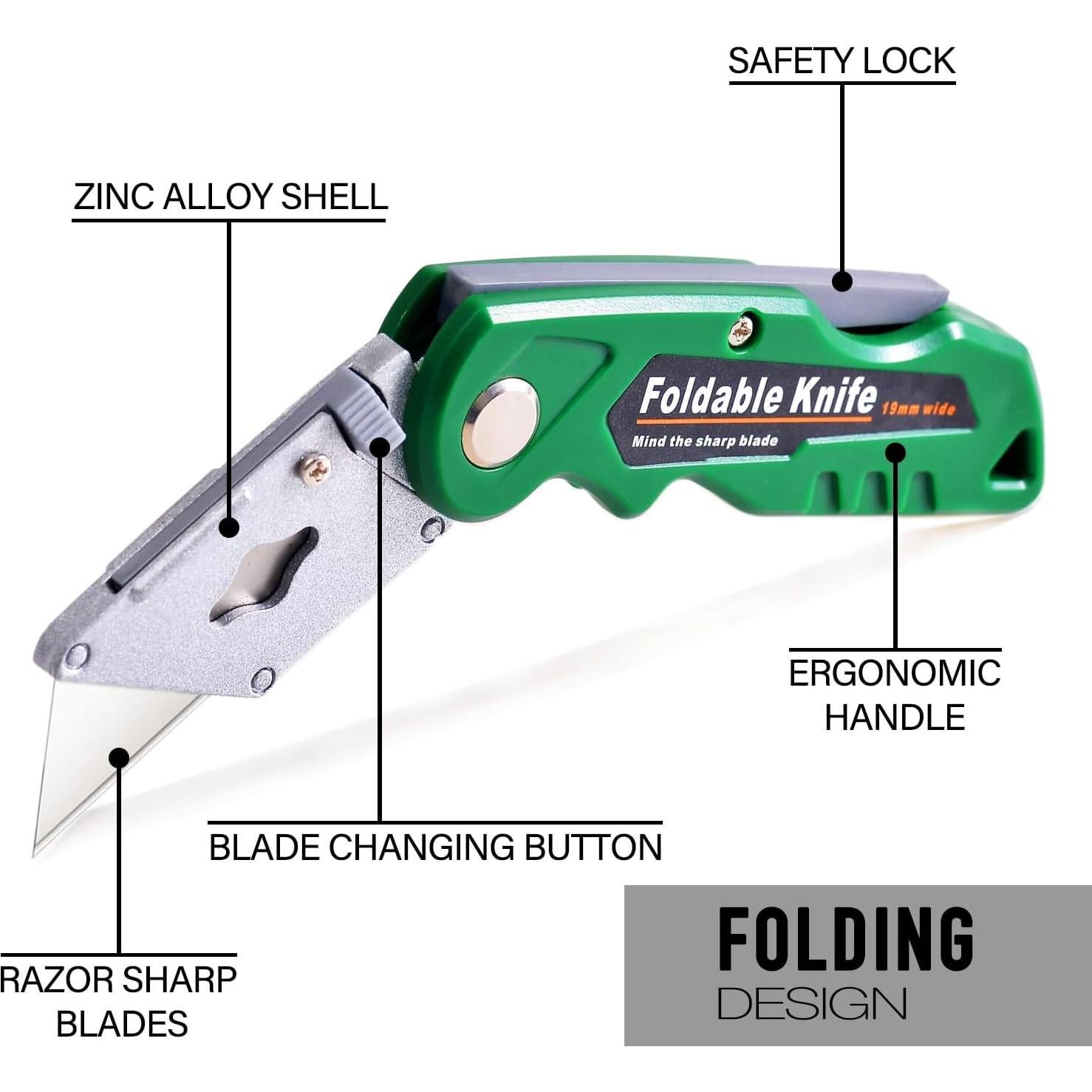 Juego de 10 Cuchillos de Utilidad Stino con 30 Cuchillas Repuesto