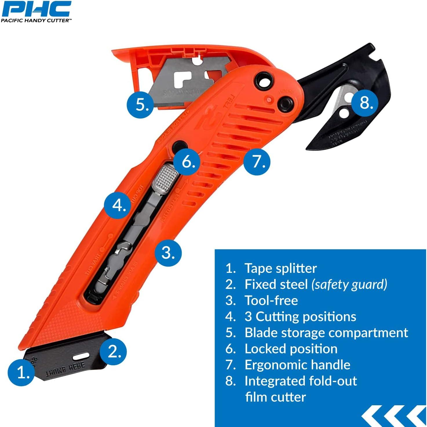 Cortador de Seguridad S5L Pacific Handy Cutter Rojo Ergonómico