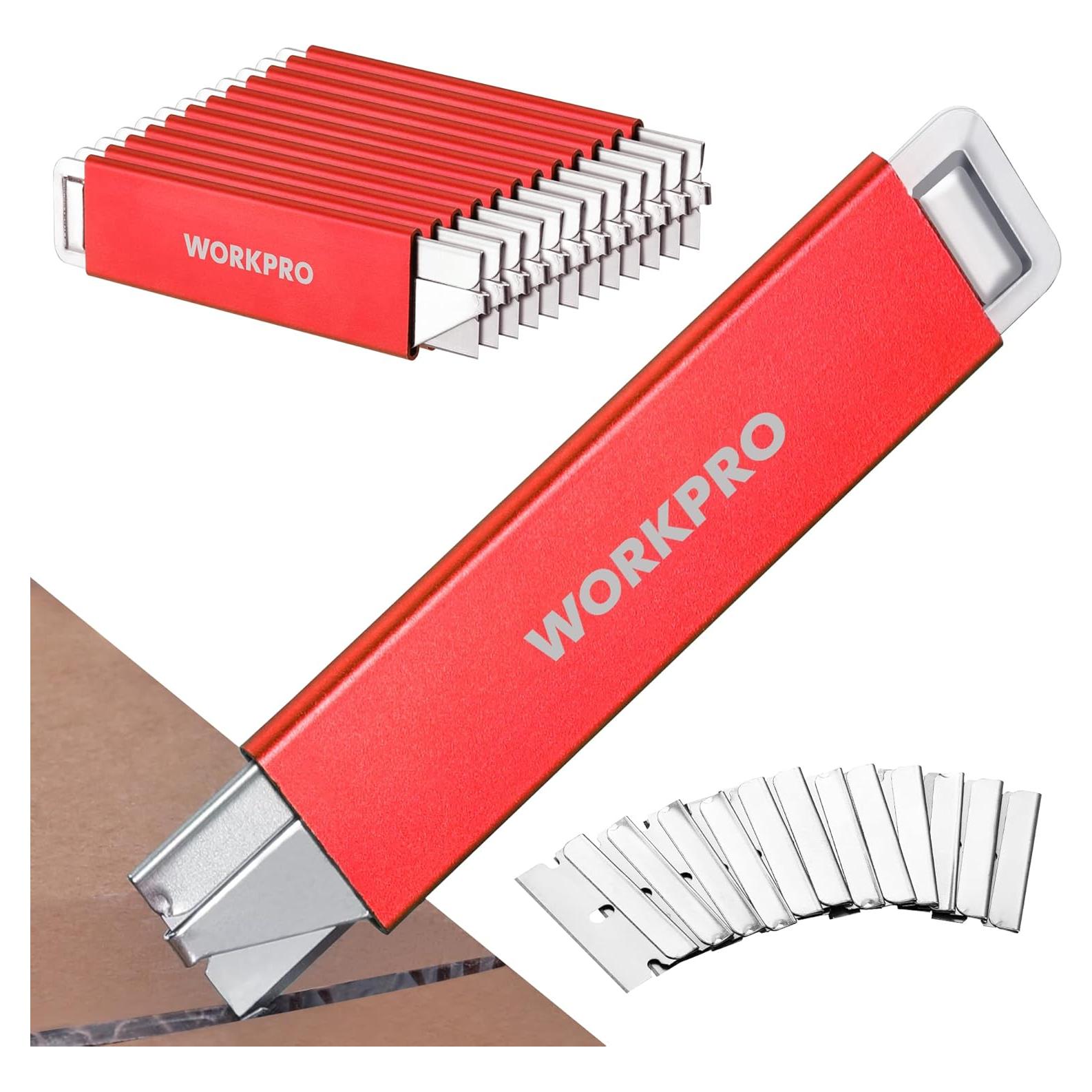 Cuchillo Cortador Retráctil WORKPRO con 12 Cuchillas Extra
