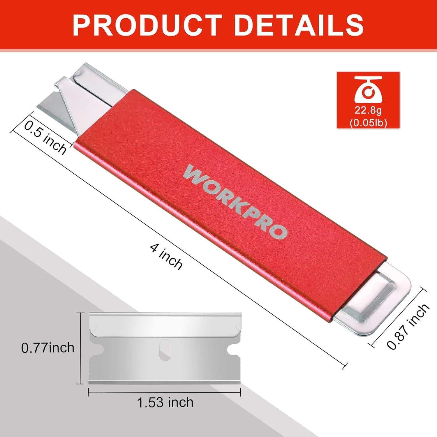 Cuchillo Cortador Retráctil WORKPRO con 12 Cuchillas Extra