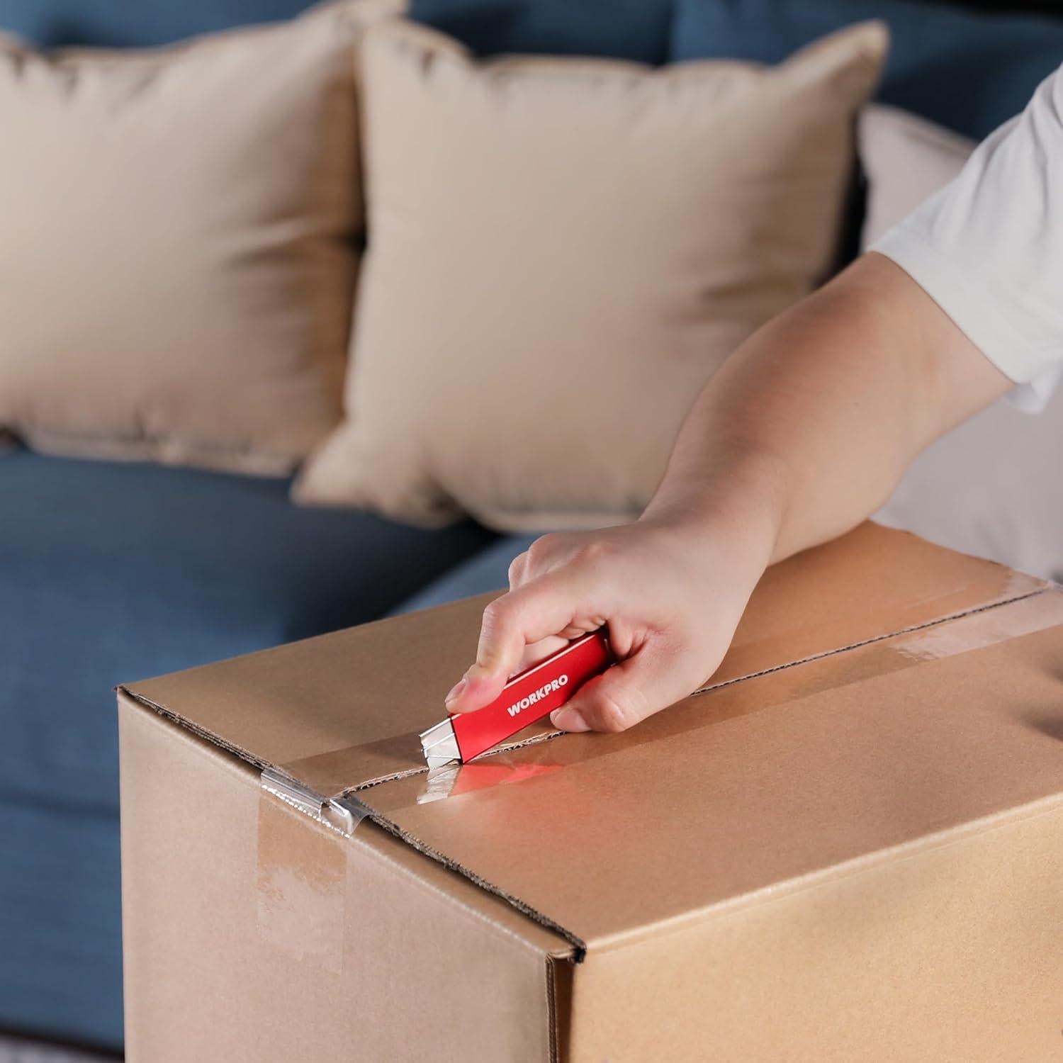 Cuchillo Cortador Retráctil WORKPRO con 12 Cuchillas Extra