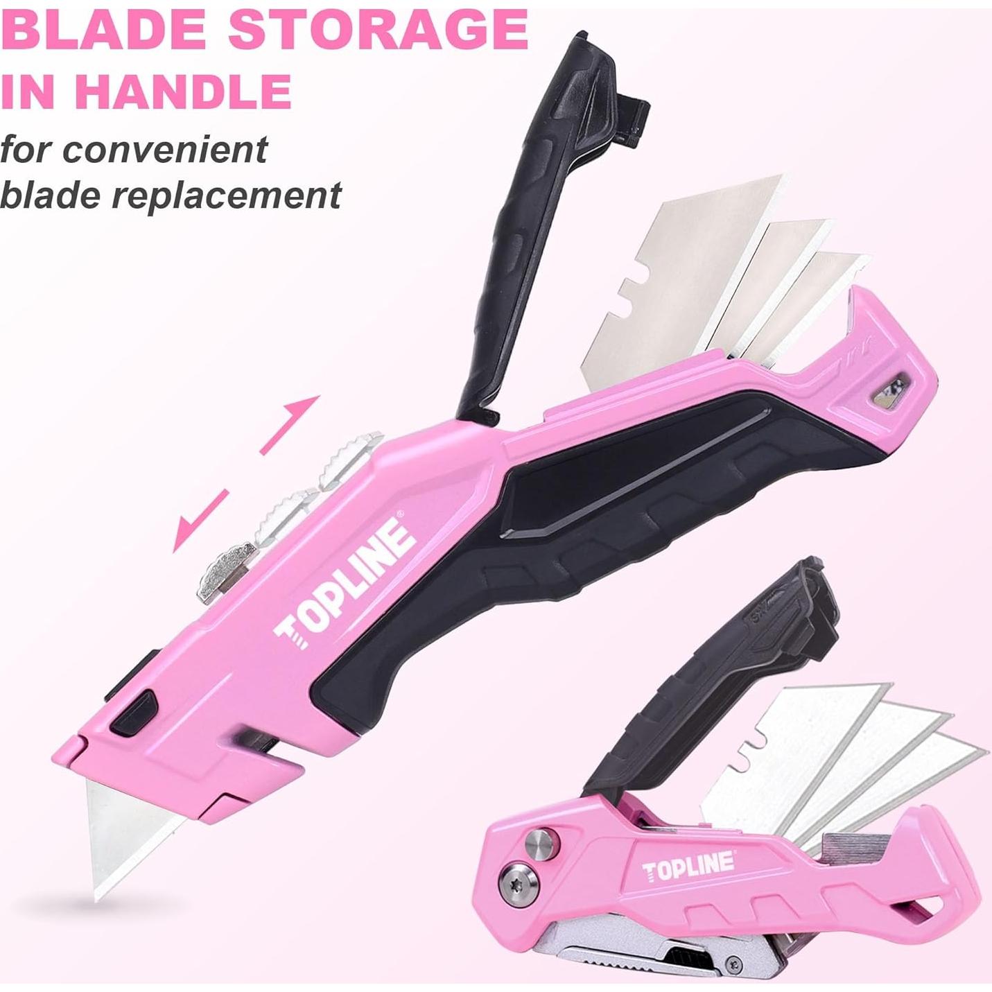 Set de Cortadores Utilitarios Pink Topline - 2 Piezas con 18 Cuchillas