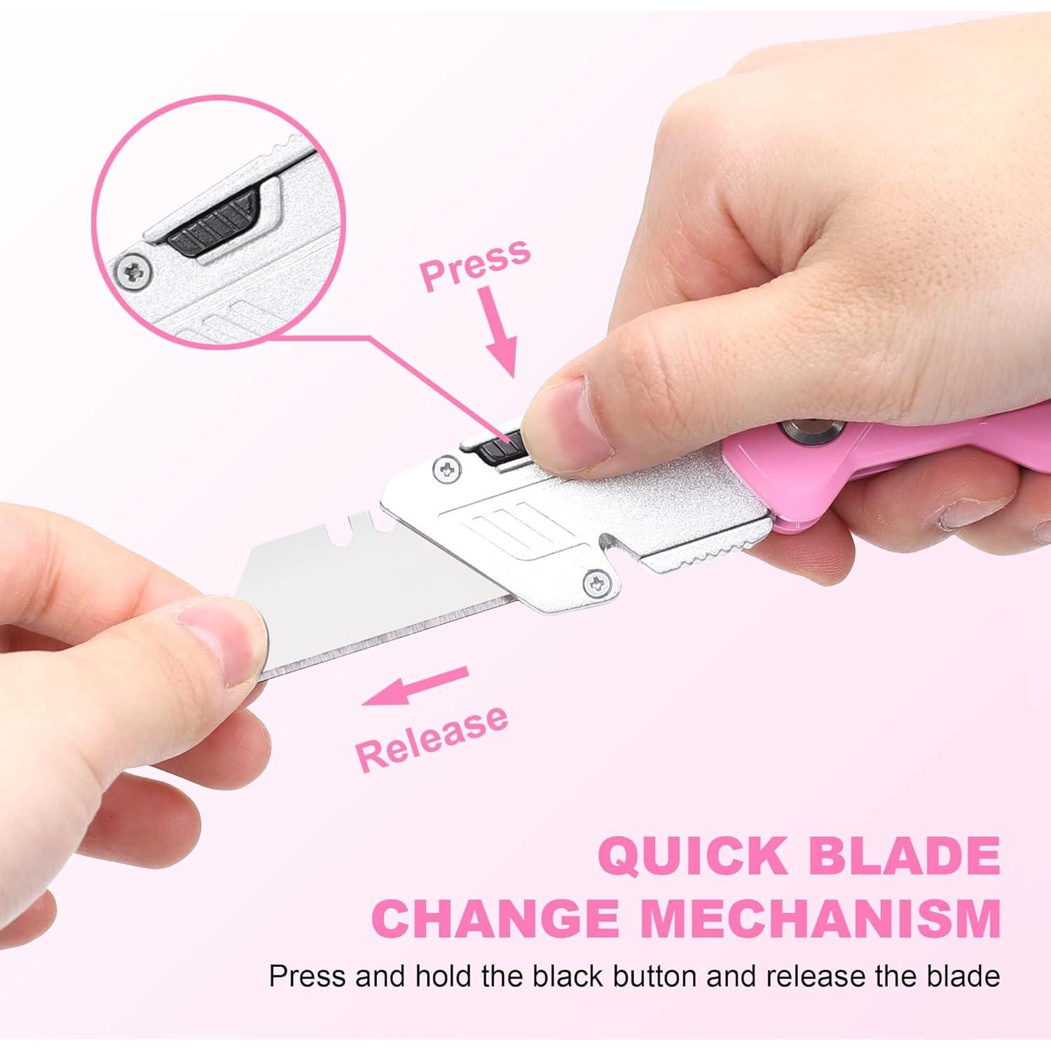 Set de Cortadores Utilitarios Pink Topline - 2 Piezas con 18 Cuchillas