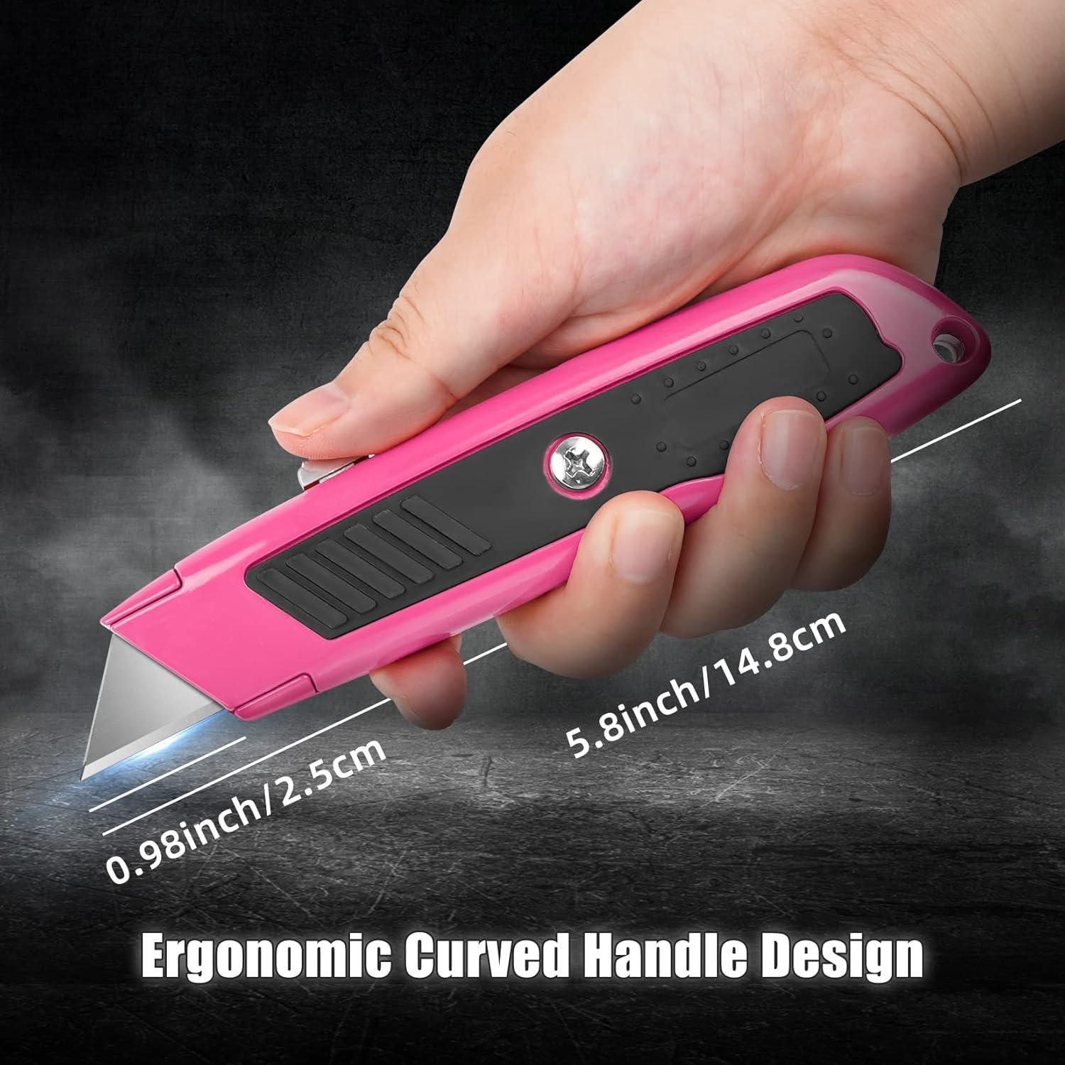 Cuchillo Cortador Retráctil DIYSELF 2 Paquete Rosa Ergonómico