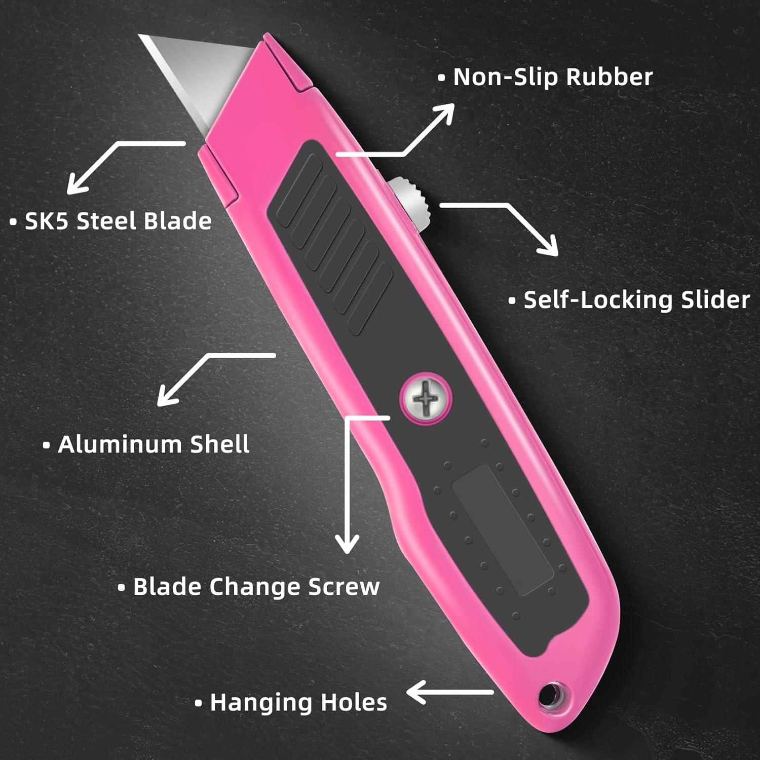 Cuchillo Cortador Retráctil DIYSELF 2 Paquete Rosa Ergonómico