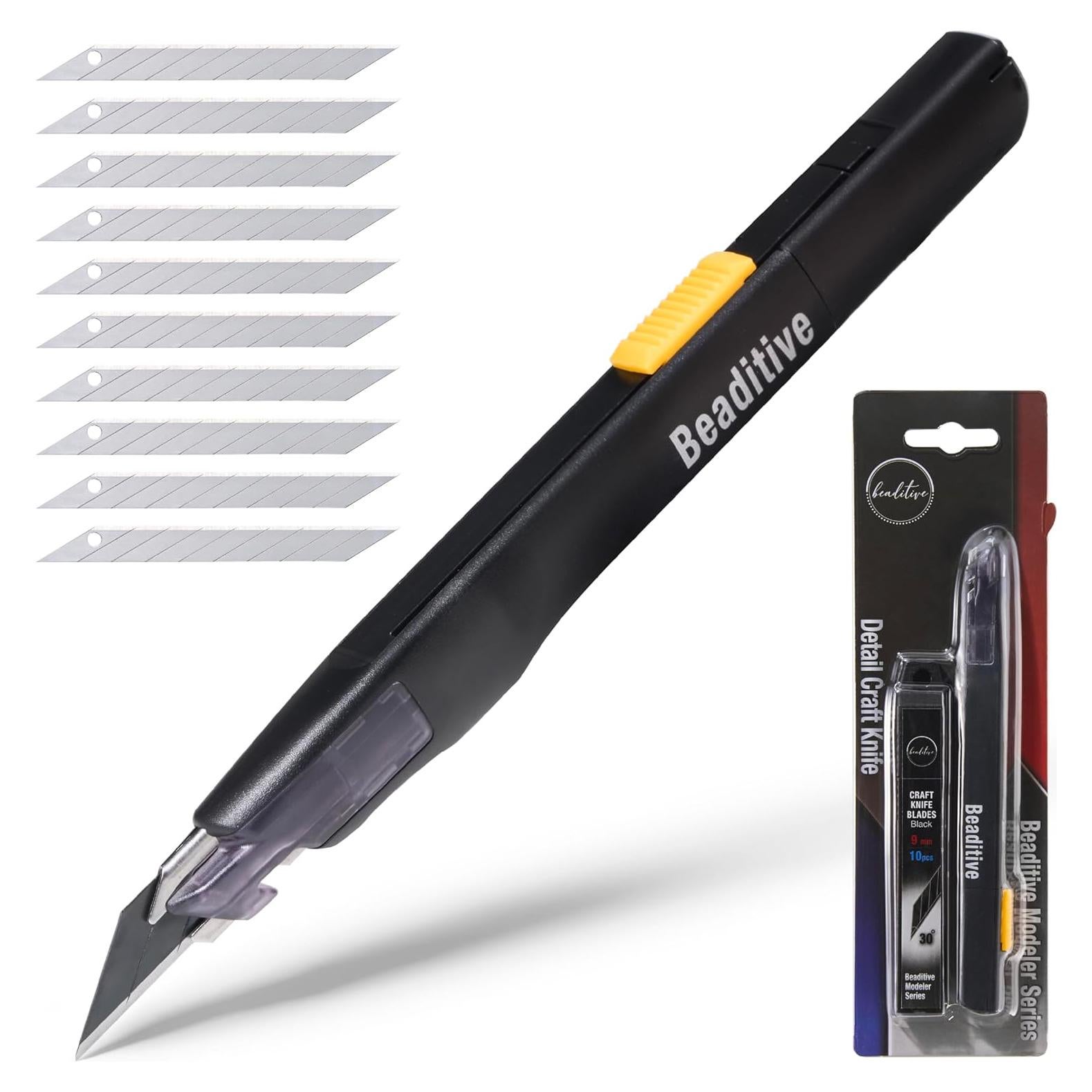 Cuchillo de Detalle Beaditive con 10 Cuchillas Negras