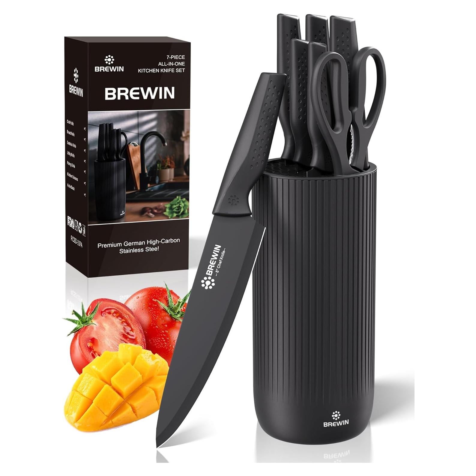 Juego de cuchillos de cocina Brewin 7 piezas acero inoxidable