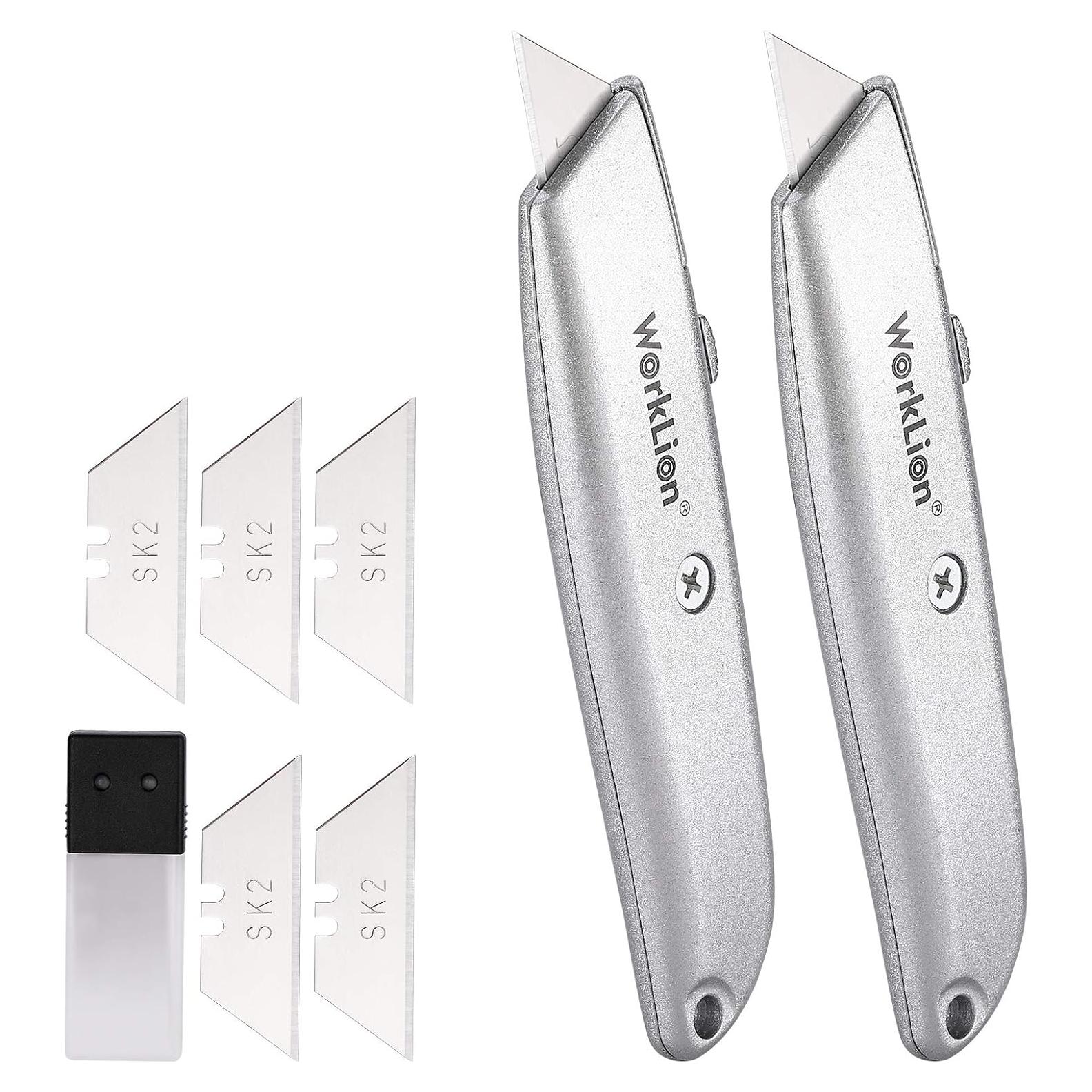 Cuchillo Utility Retráctil WORKLION con 5 Cuchillas Repuesto