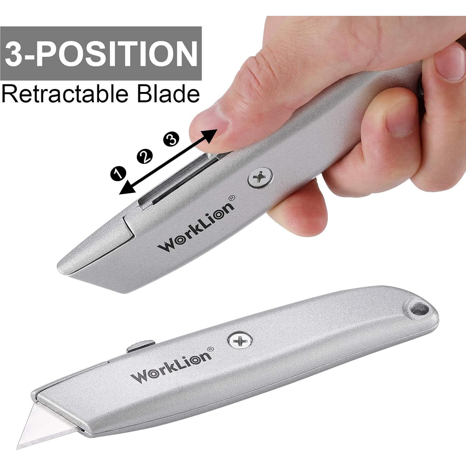Cuchillo Utility Retráctil WORKLION con 5 Cuchillas Repuesto