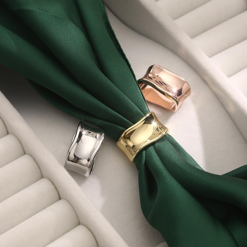 Anillo Broche de Bufanda Dainty Oro para Mujeres - Accesorio Minimalista