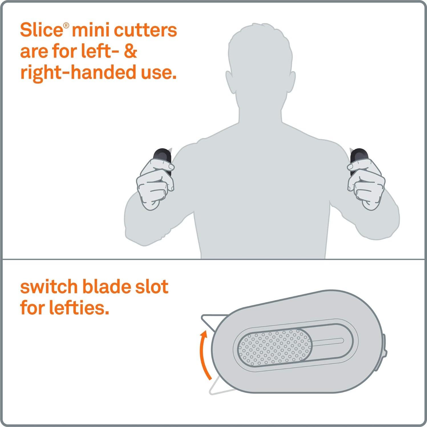 Cortador Mini Slice 10514 - Cuchilla Cerámica Retráctil 6cm