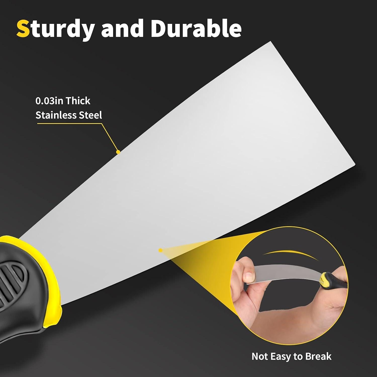 Juego de Espátulas Beyotool 4 Piezas Acero Inoxidable 2-5 cm