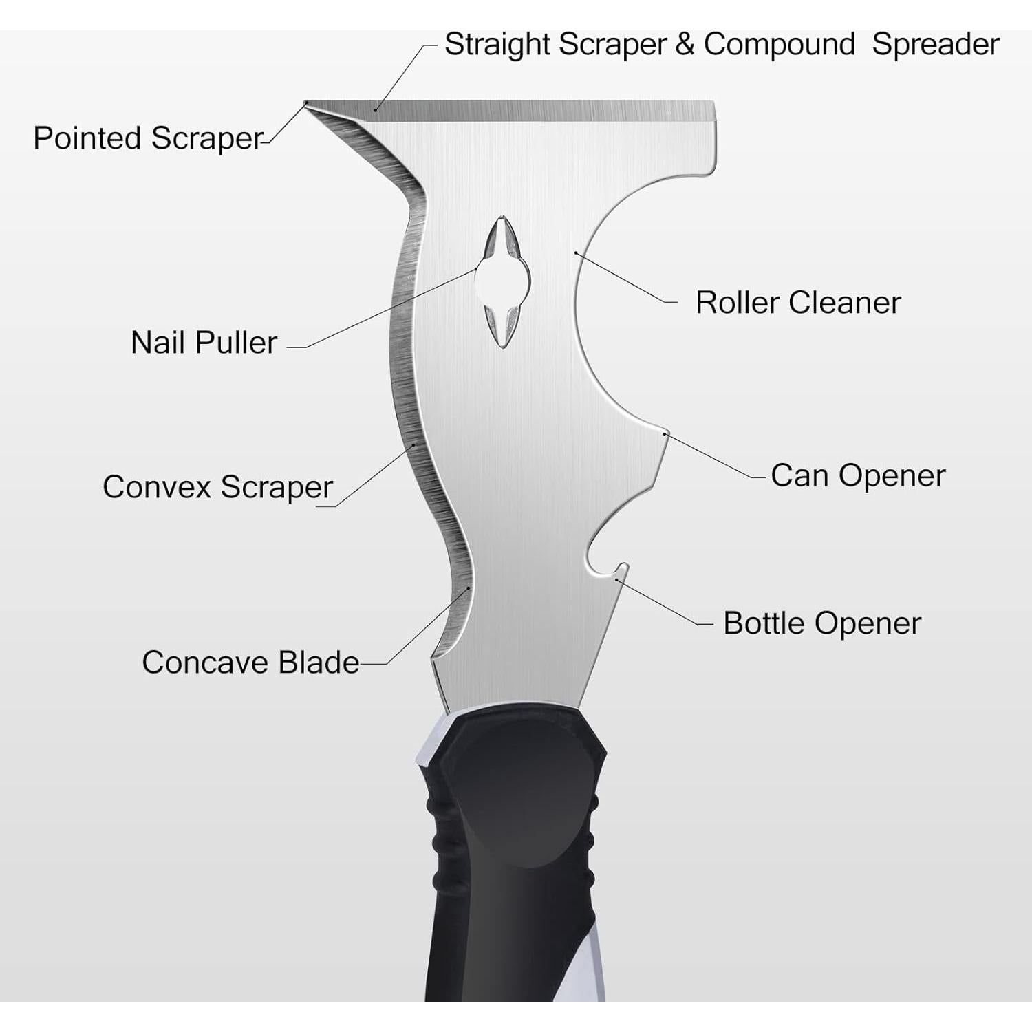 Cuchillo de Masilla 10 en 1 Mister Rui - Raspador Multifuncional 7.62 cm