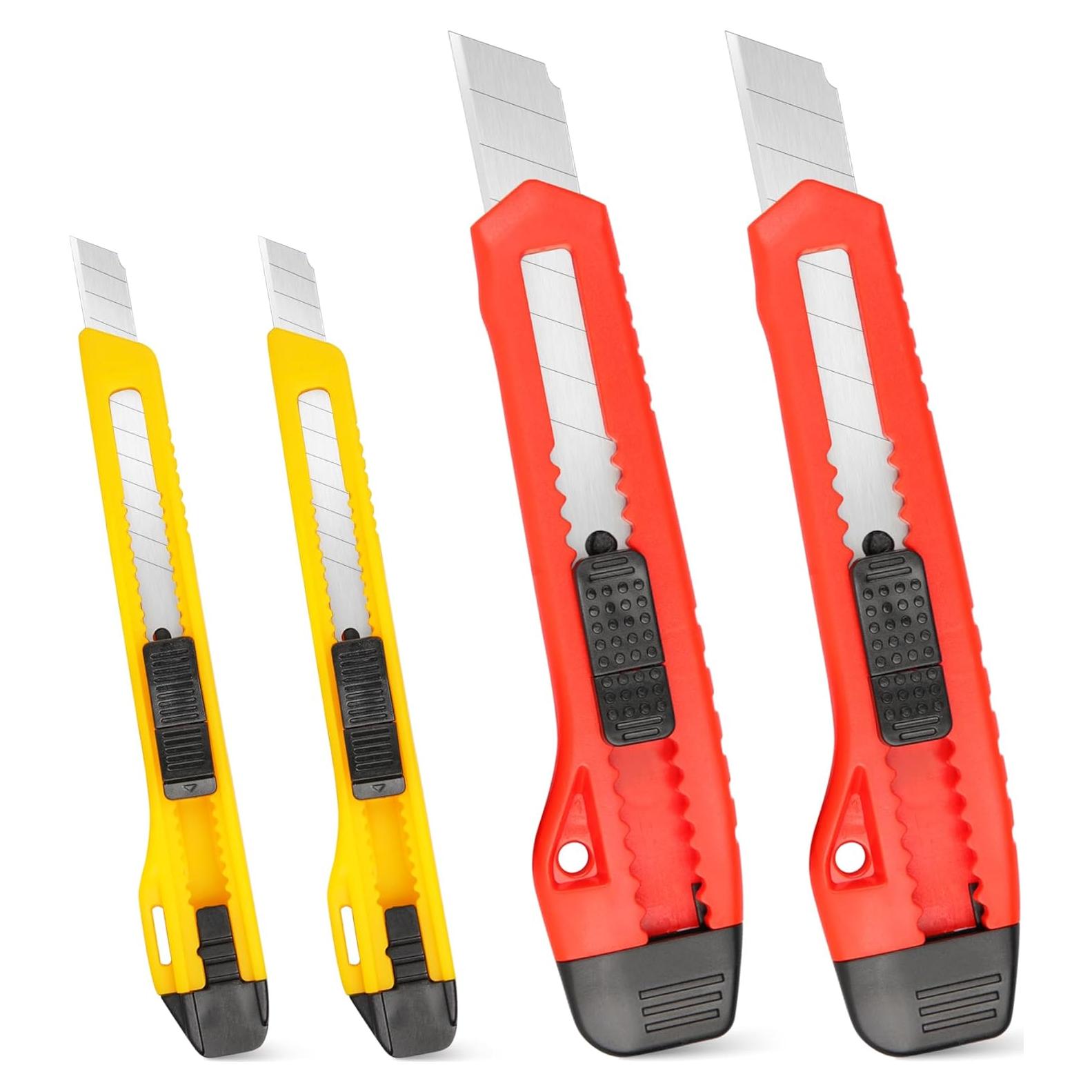 Cortador de Caja Retráctil ORIENTOOLS 4-Pack, Rojo y Amarillo