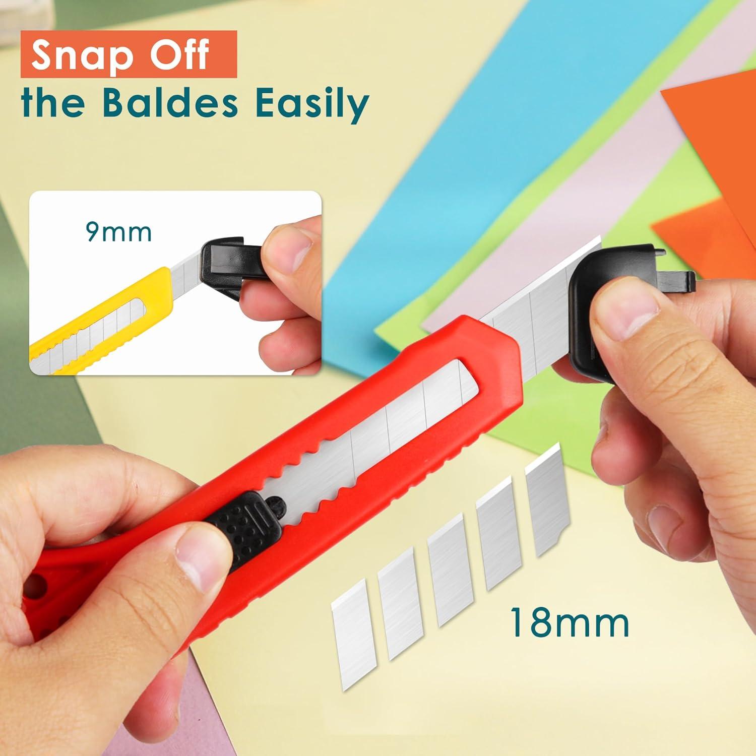 Cortador de Caja Retráctil ORIENTOOLS 4-Pack, Rojo y Amarillo