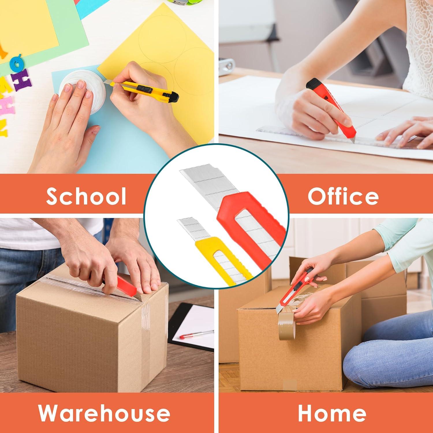 Cortador de Caja Retráctil ORIENTOOLS 4-Pack, Rojo y Amarillo