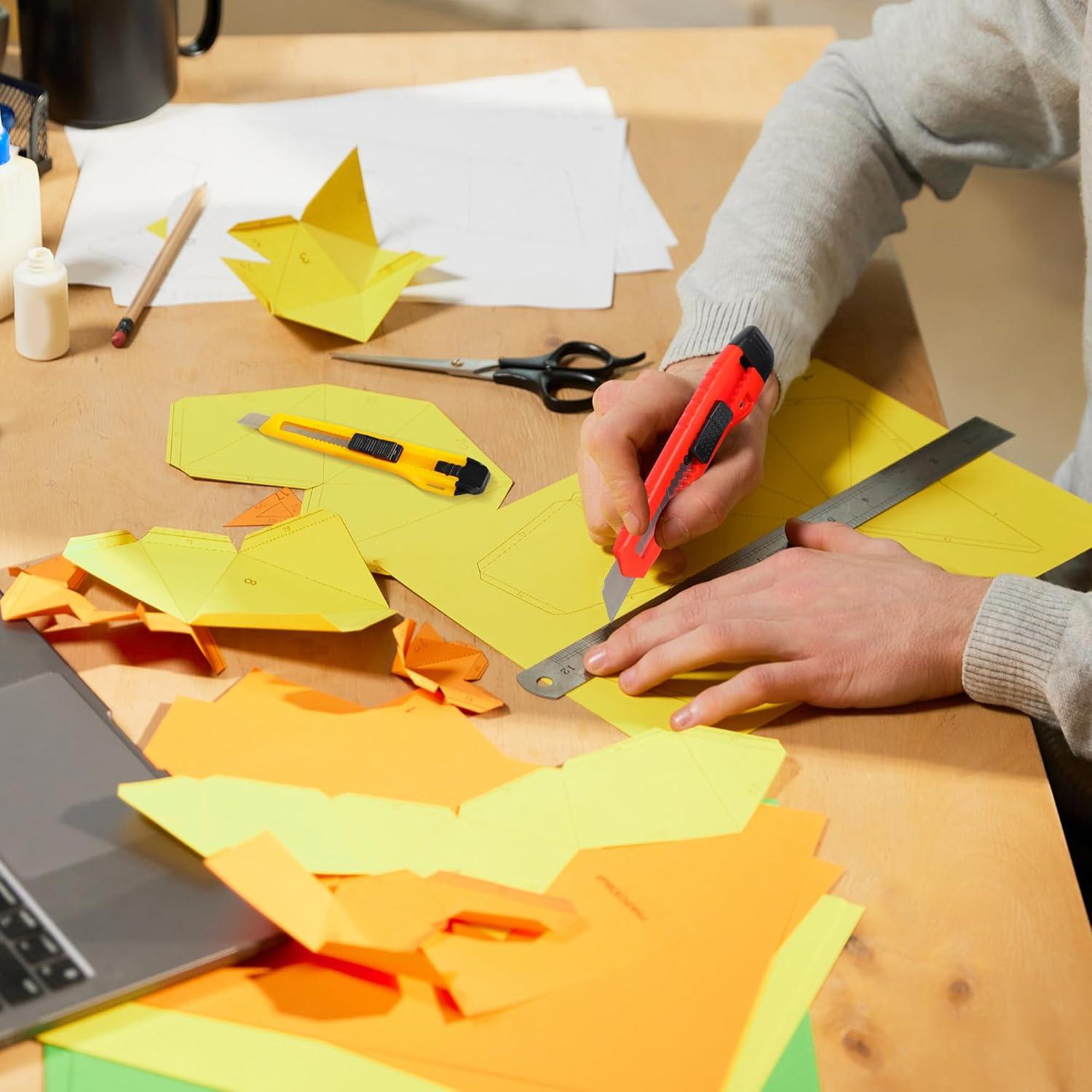 Cortador de Caja Retráctil ORIENTOOLS 4-Pack, Rojo y Amarillo