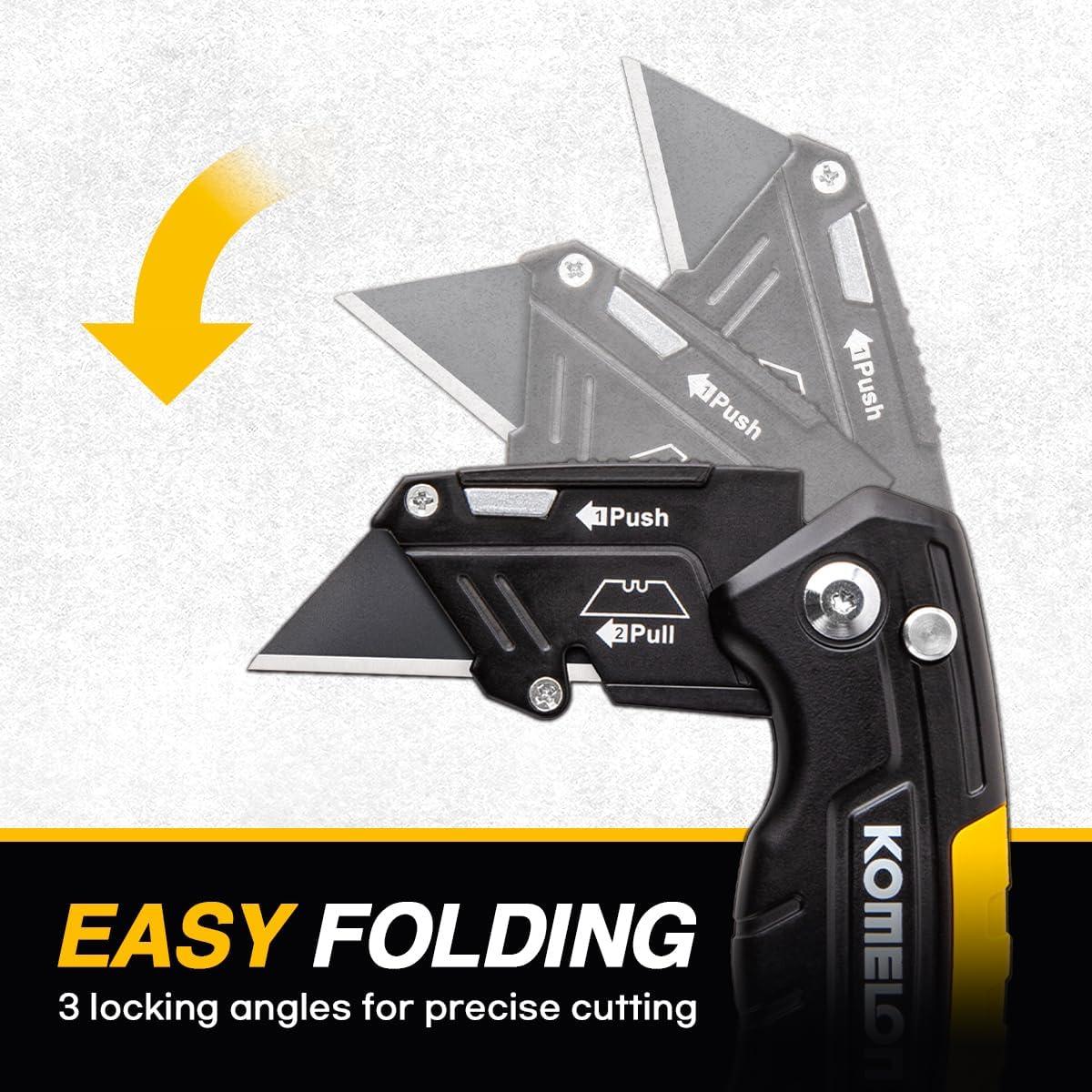 Cuchillo de Utilidad Plegable Komelon UDF-N6 con 4 Cuchillas