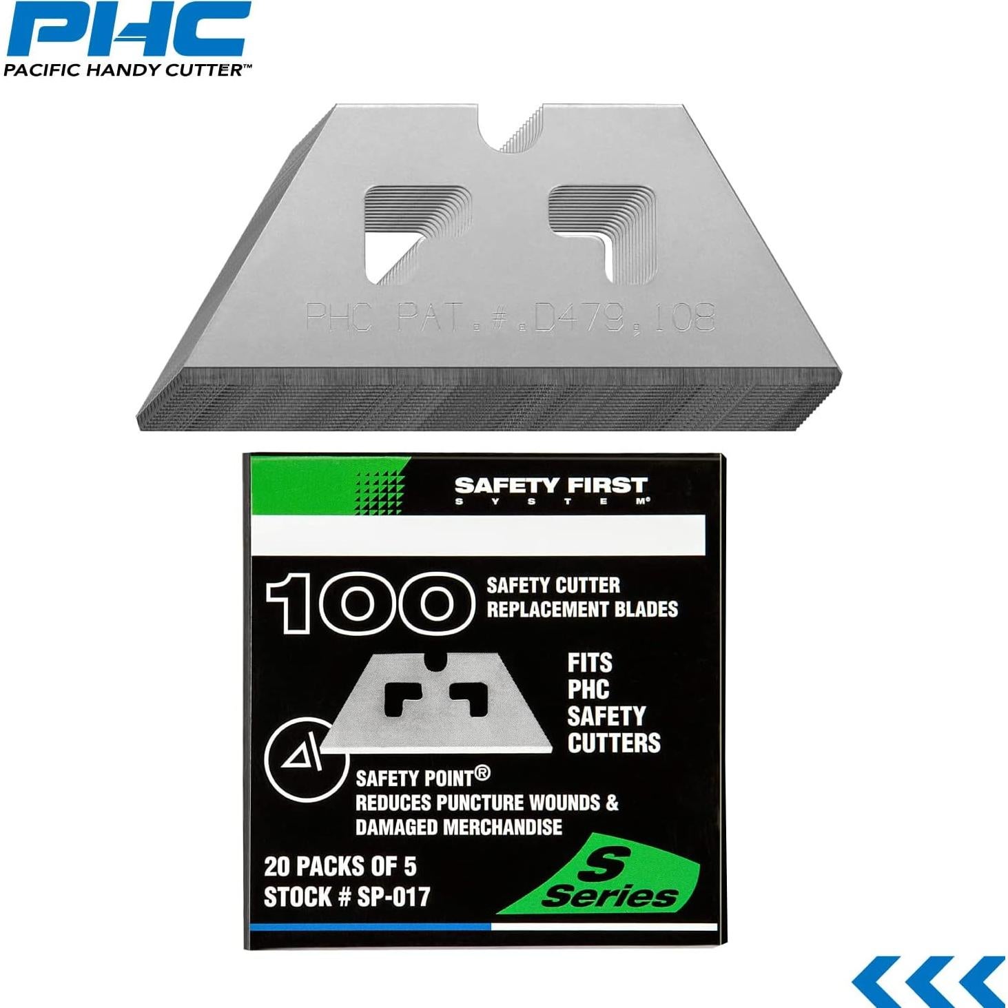 Cuchillas de Punta de Seguridad Pacific Handy Cutter SP017 - Paquete de 100