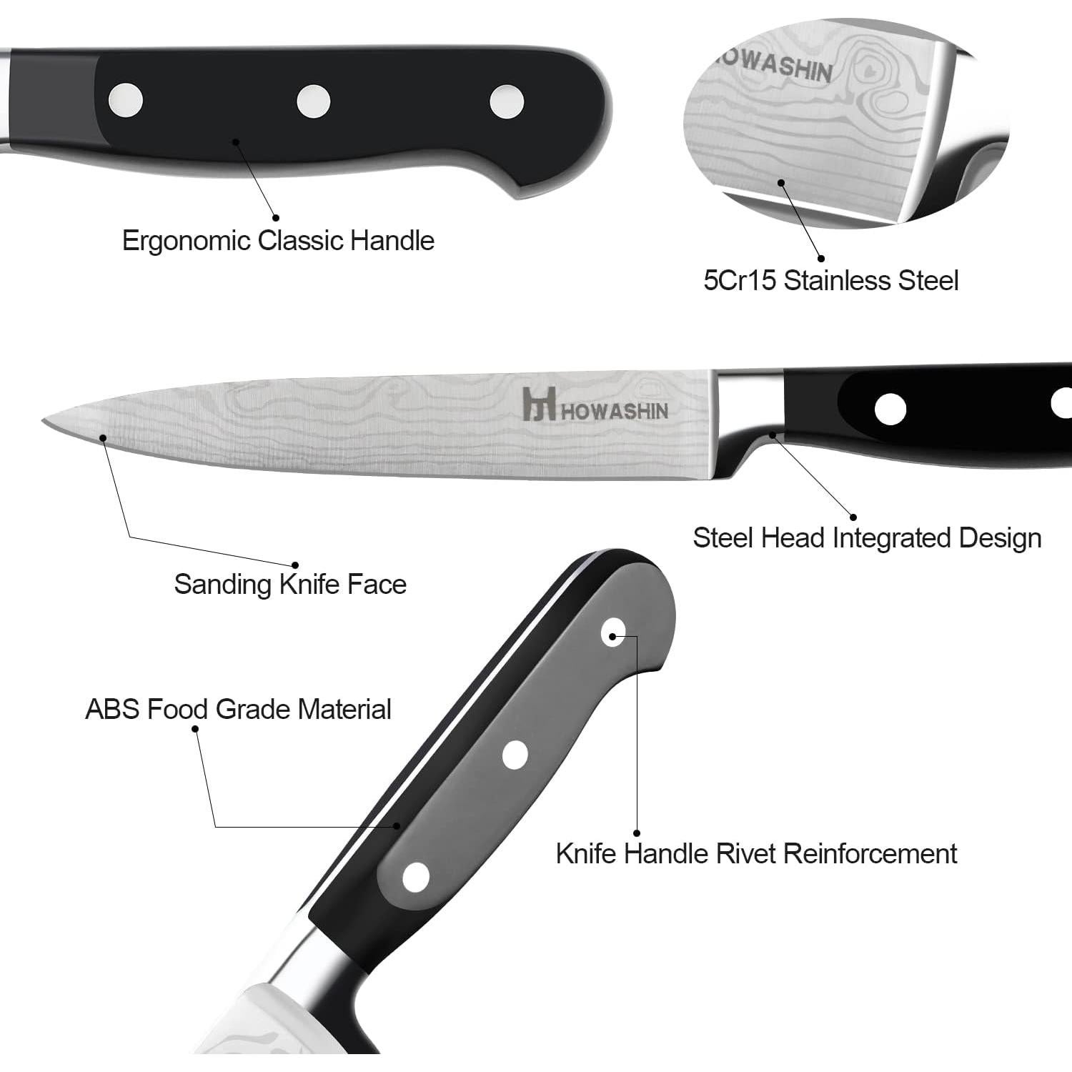 Cuchillo Utilitario Howashin 12.7 cm Acero Inoxidable Ergonómico